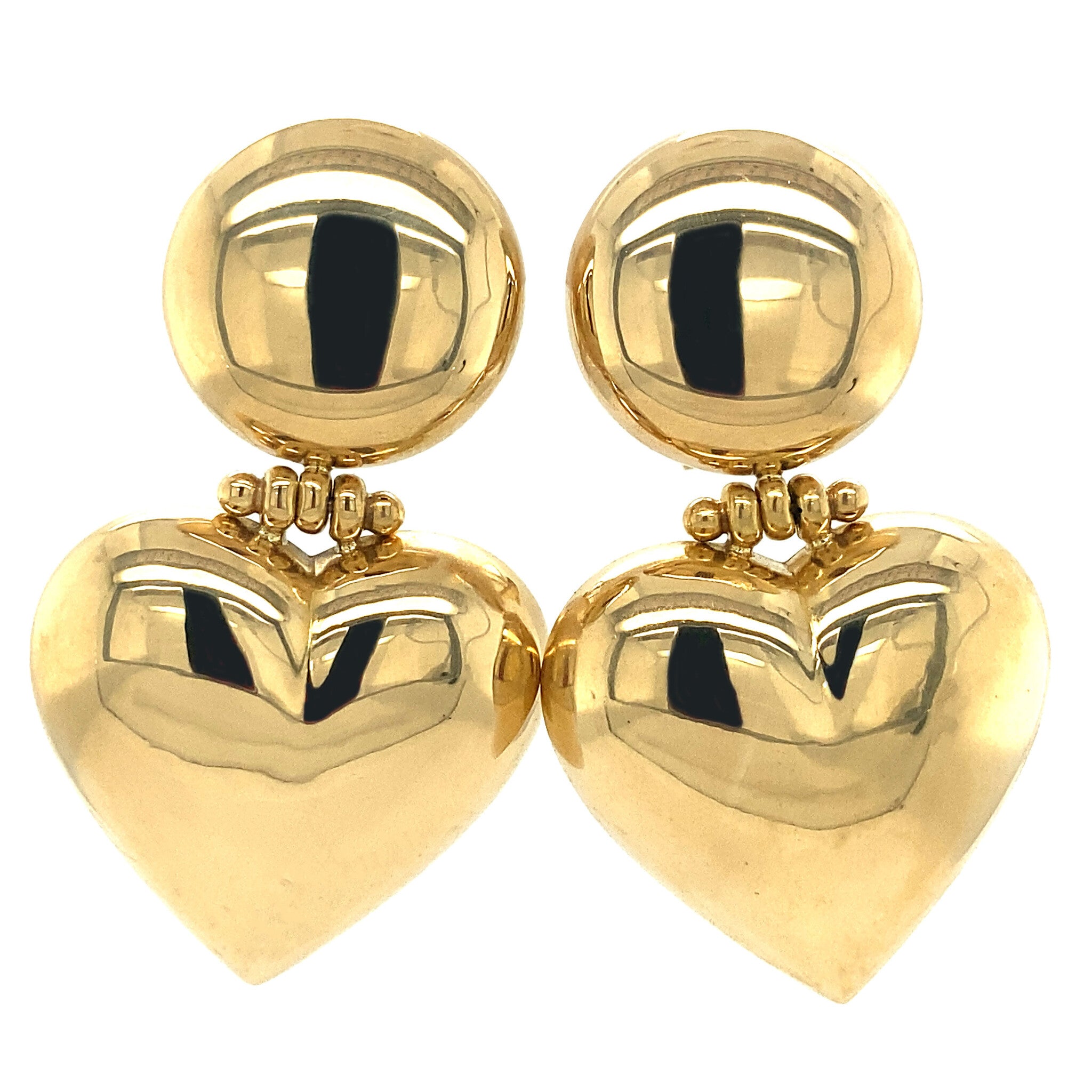 Gouden hart oorhangers 18 krt