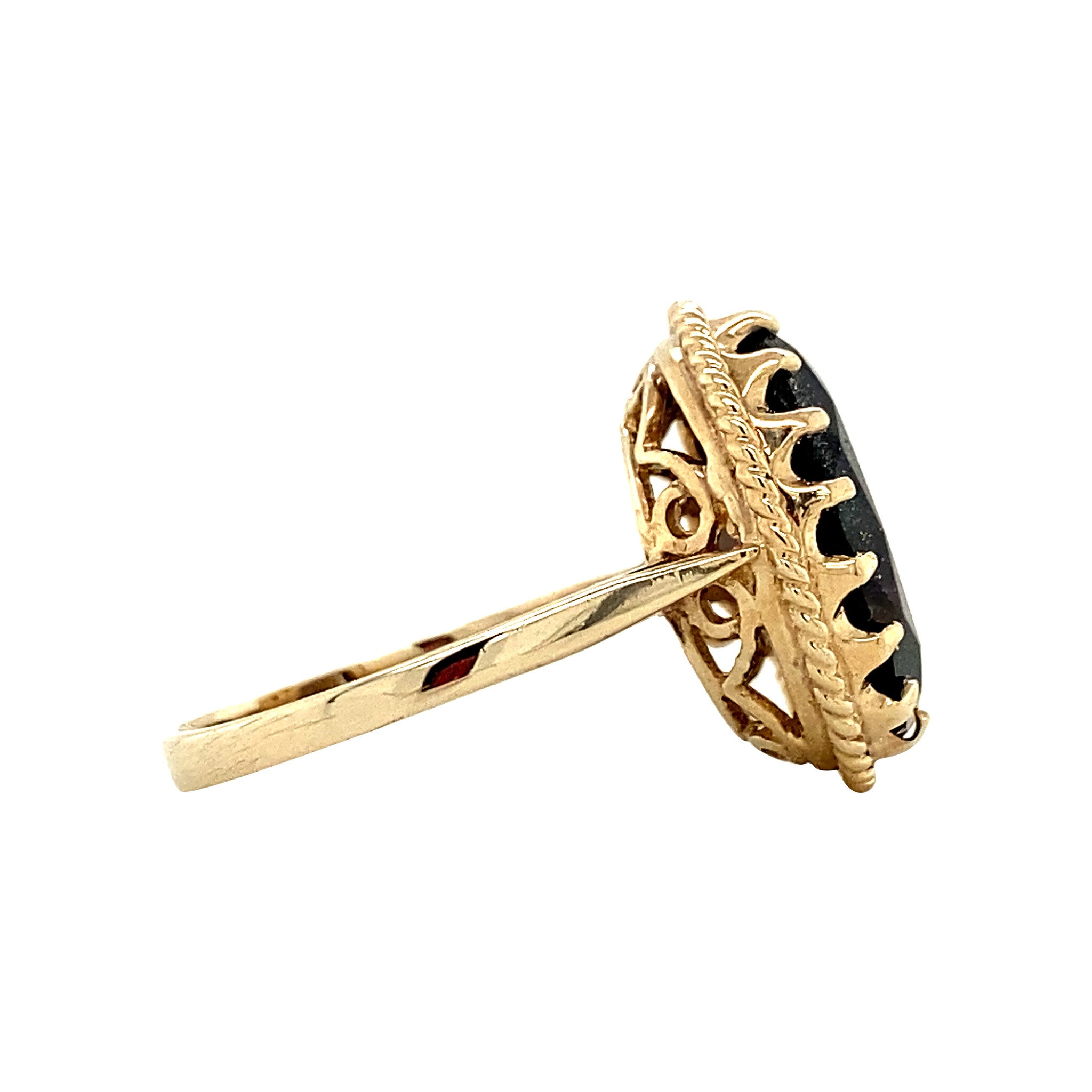 Ring with smoky topaz 9 krt