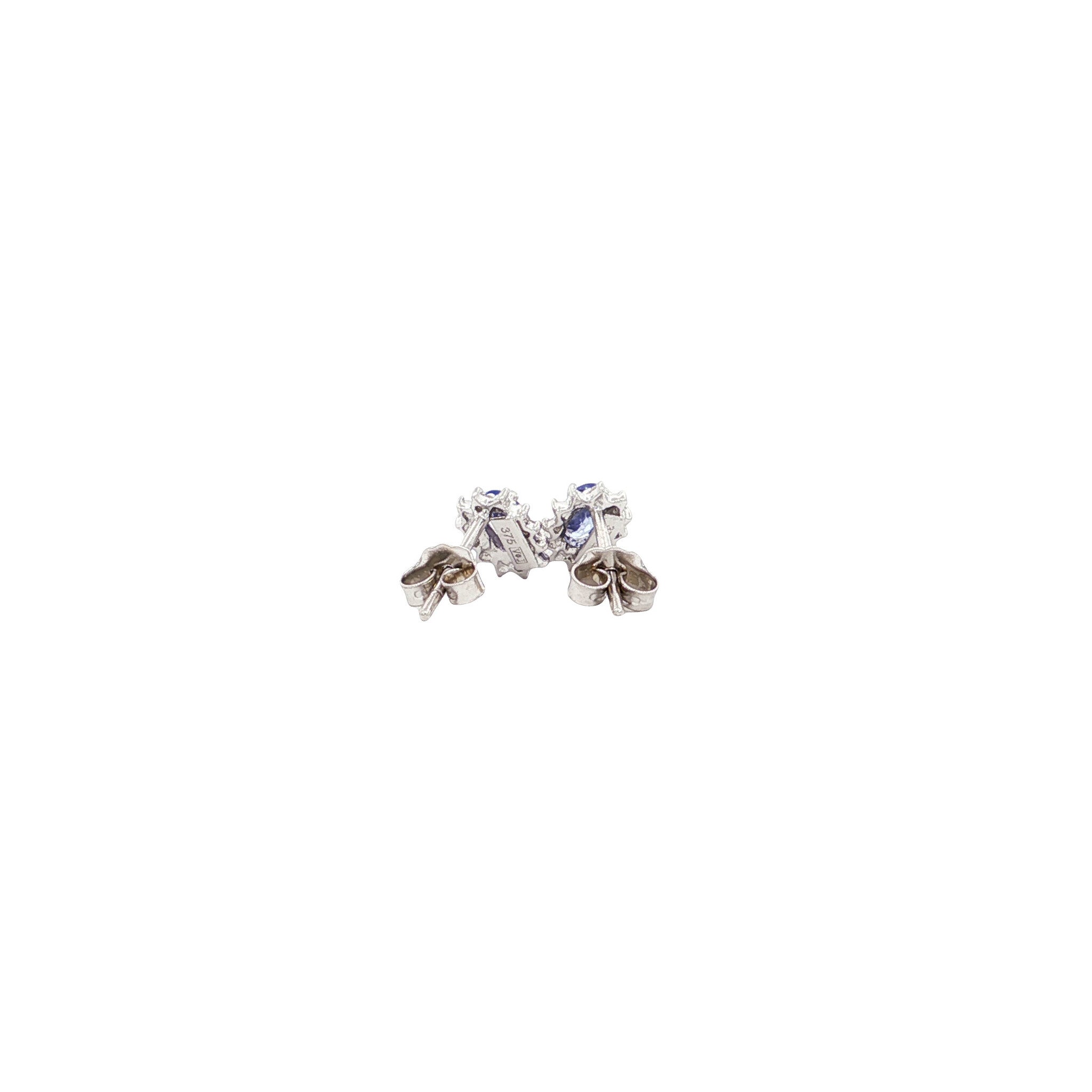 Earrings with tanzanite and diamond 9 kt