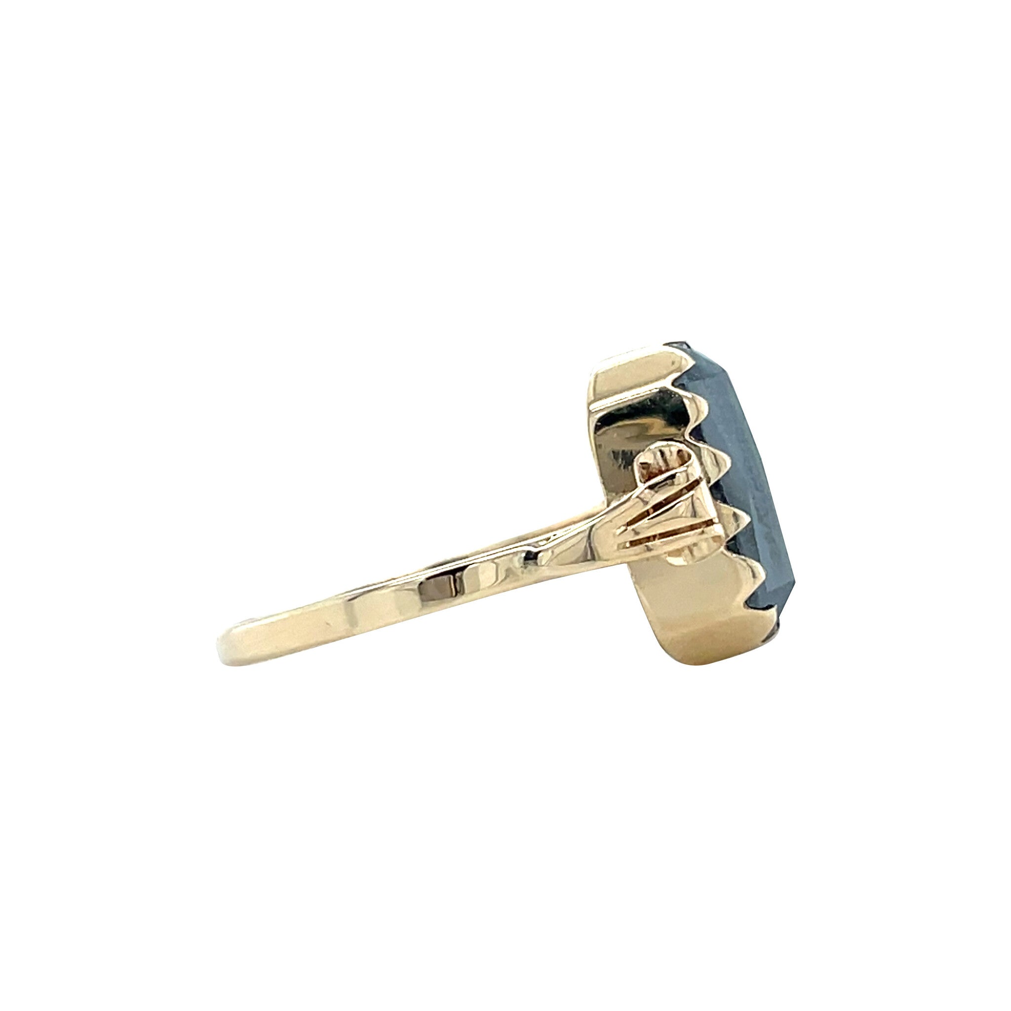 Gouden vintage ring met hematiet 14 krt