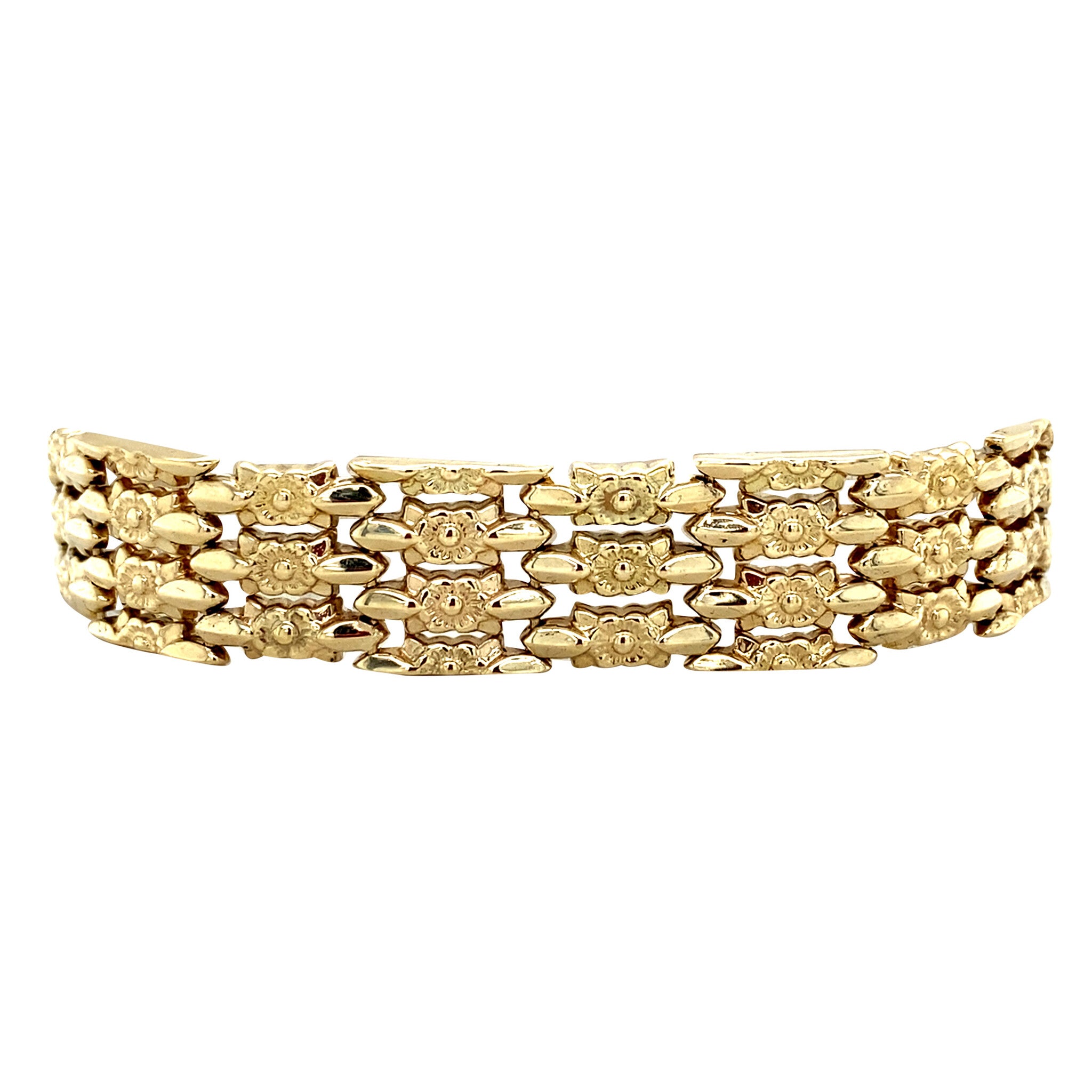 Gouden vintage fantasie armband 14 krt