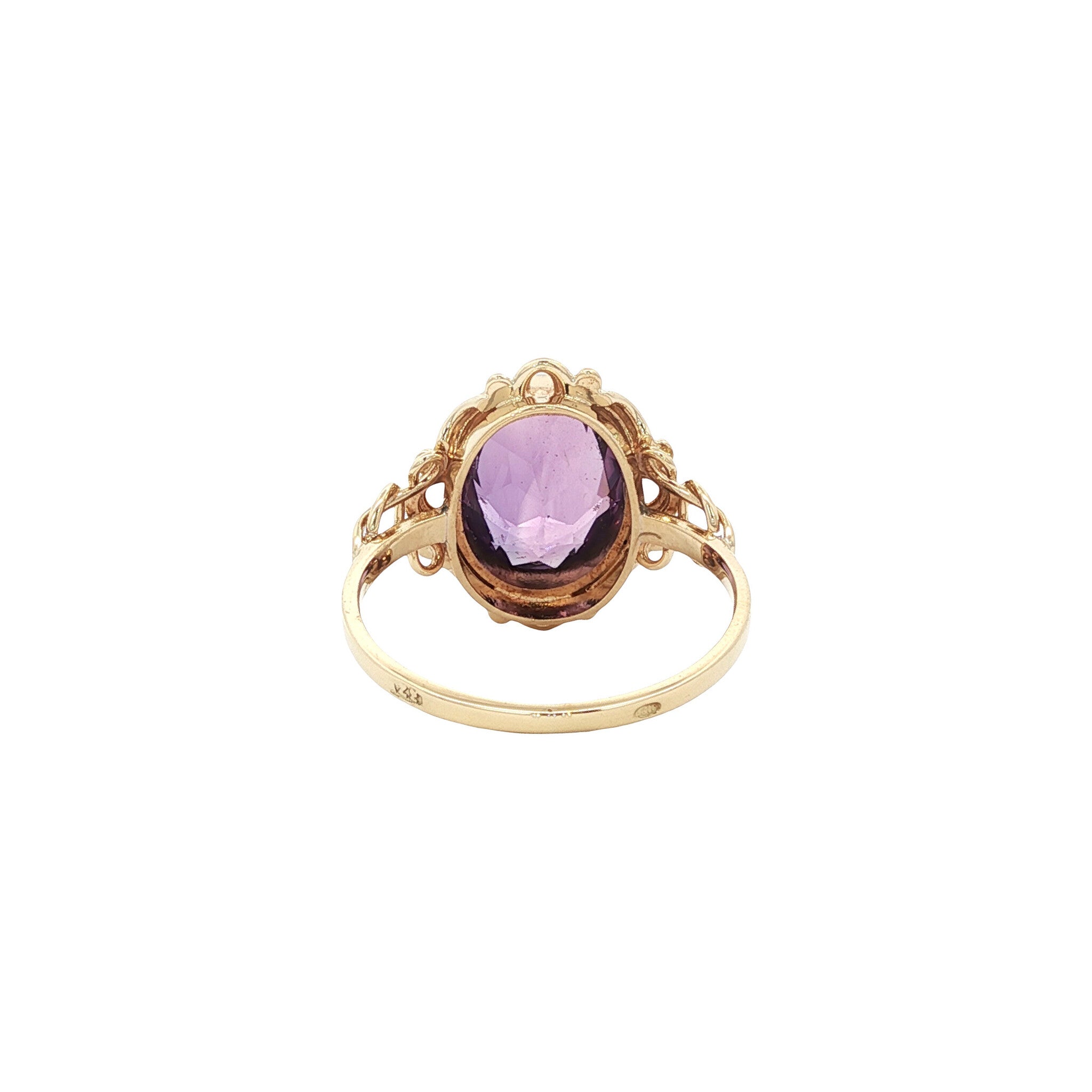 Gouden vintage ring met amethist 14 kt