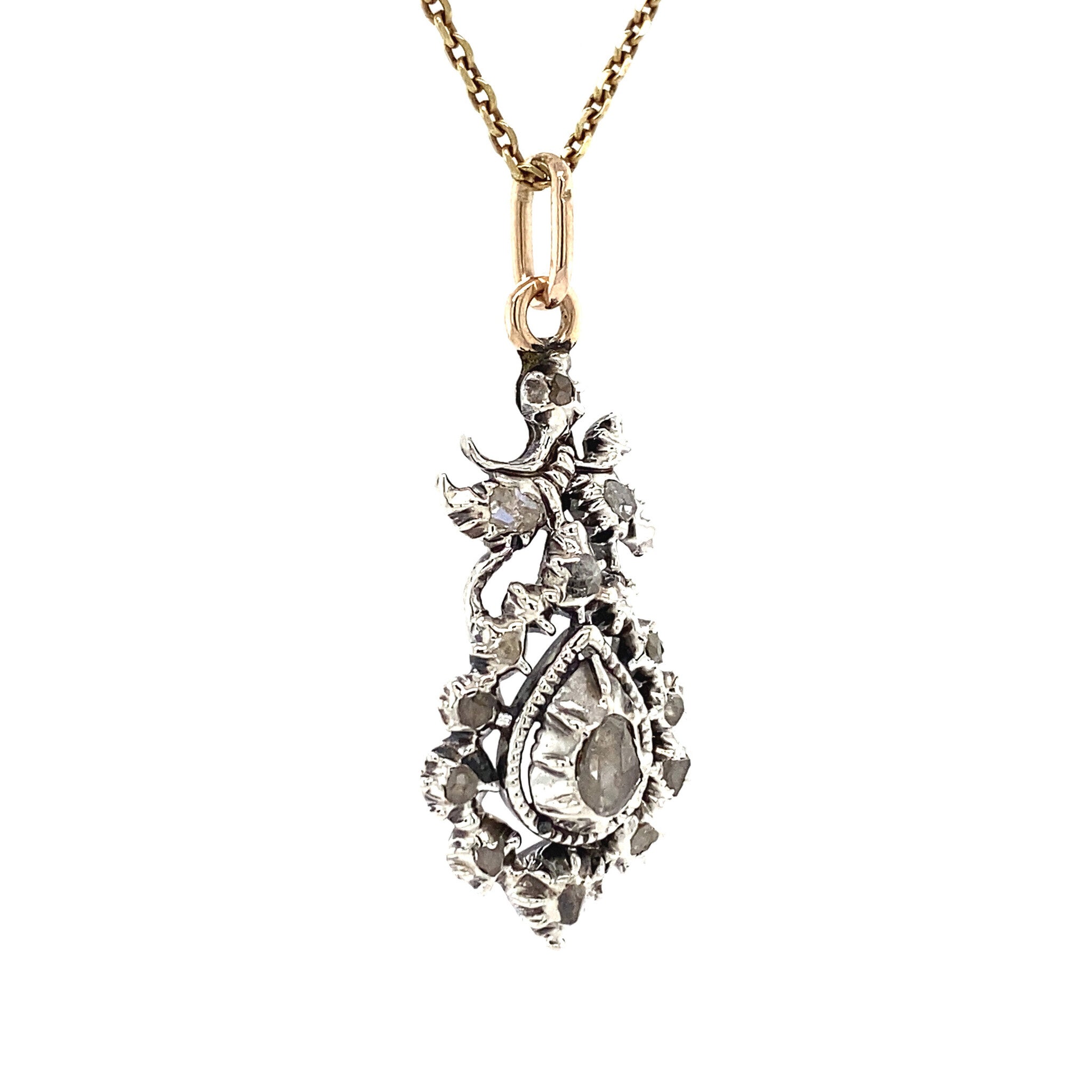 Hanger met roosdiamant 12 krt
