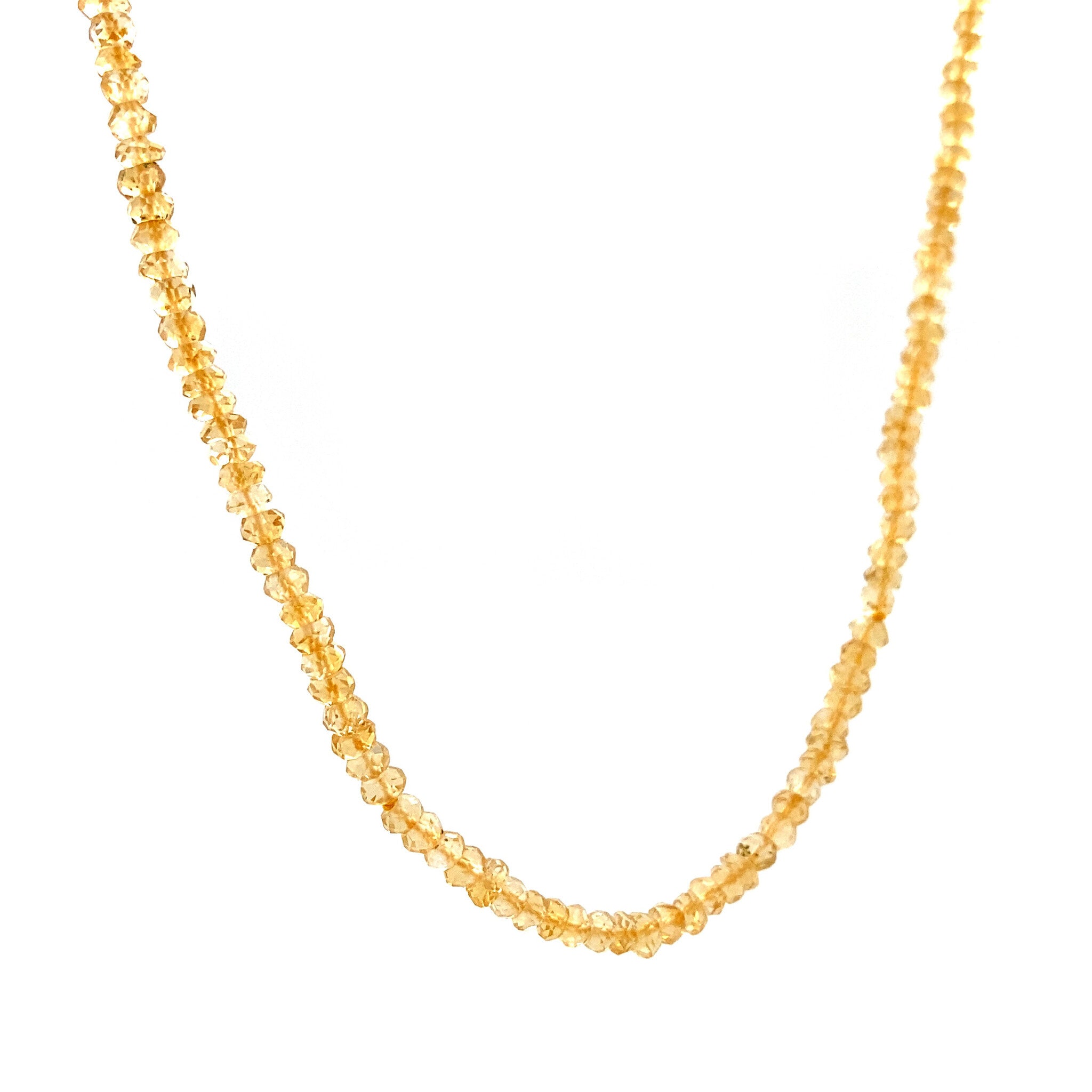 Citrien coller met gouden bolsluiting 14 krt