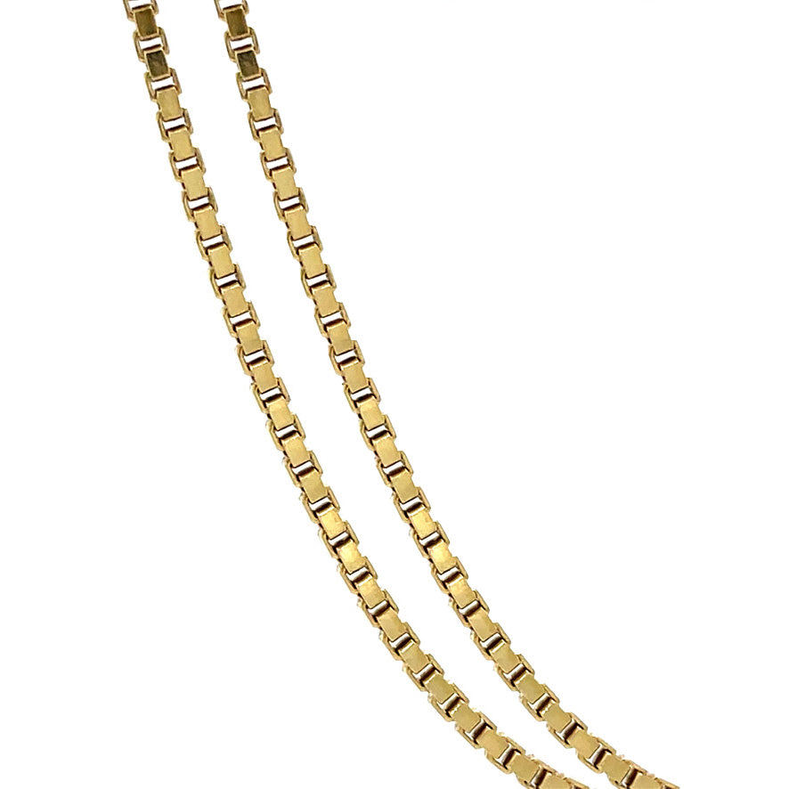 Vintage Venetian long gold necklace 14 kt