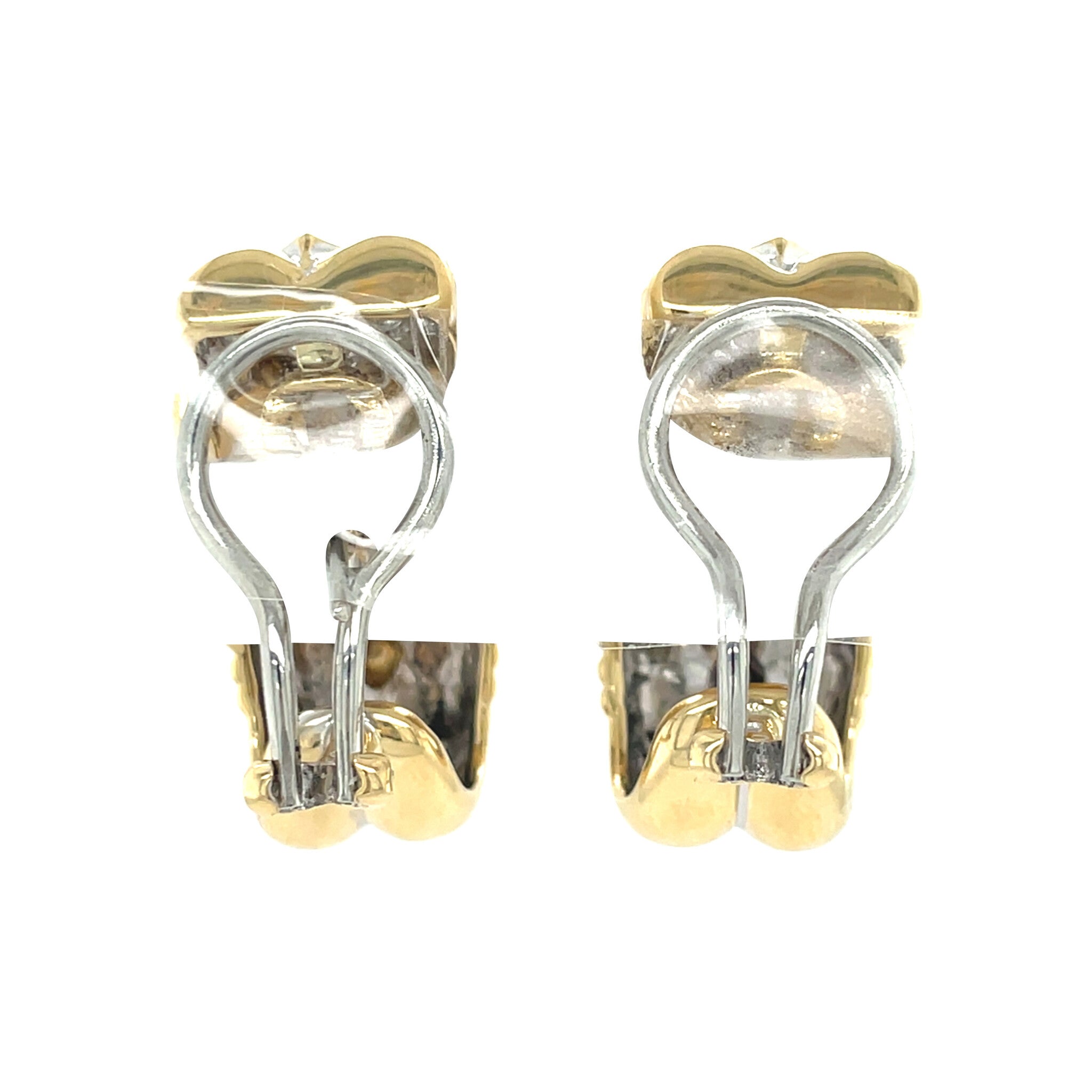 Gouden vintage oorhangers met parel en diamant 18 krt