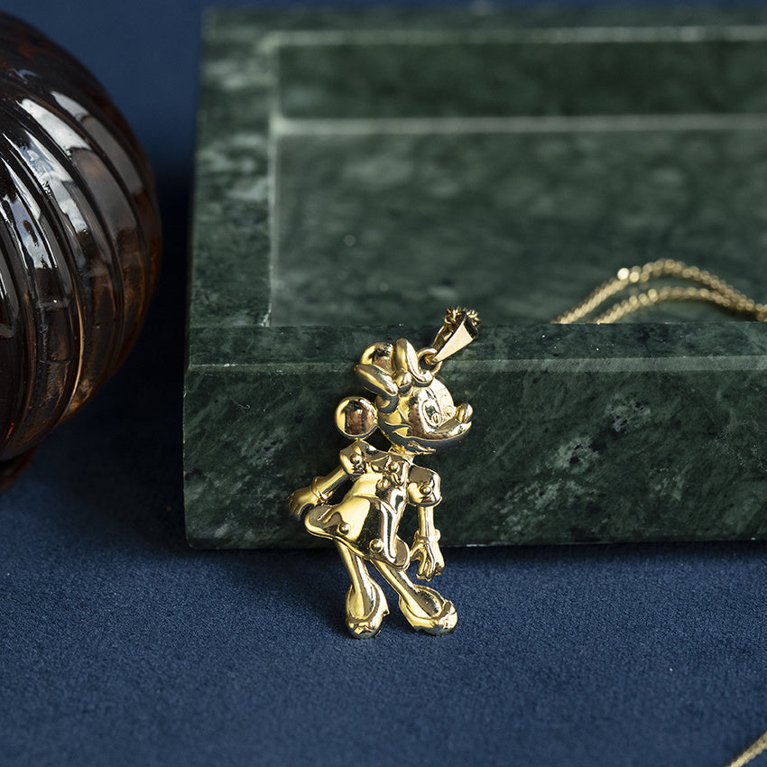 Gouden vintage Minnie Mouse hanger 18 krt