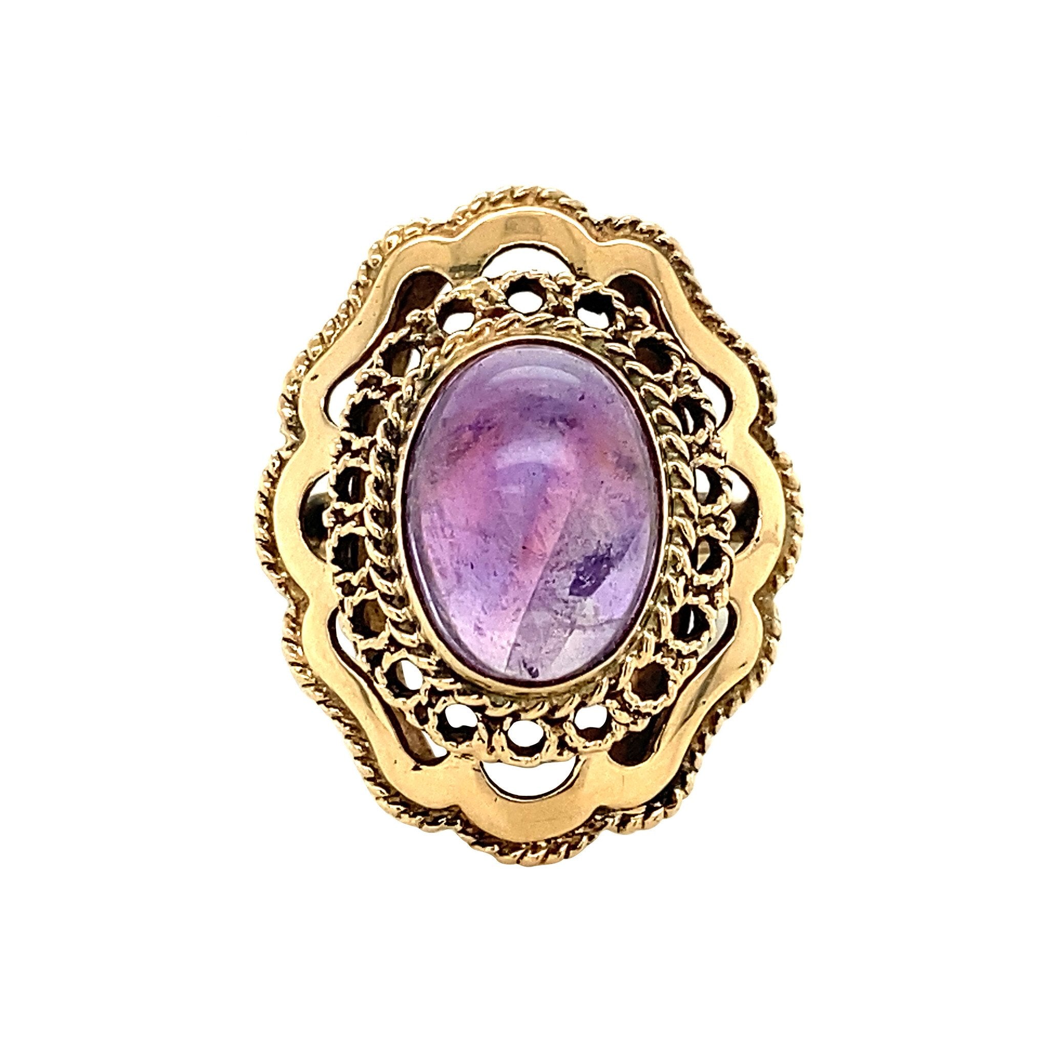 14 kt gold ring with amethyst