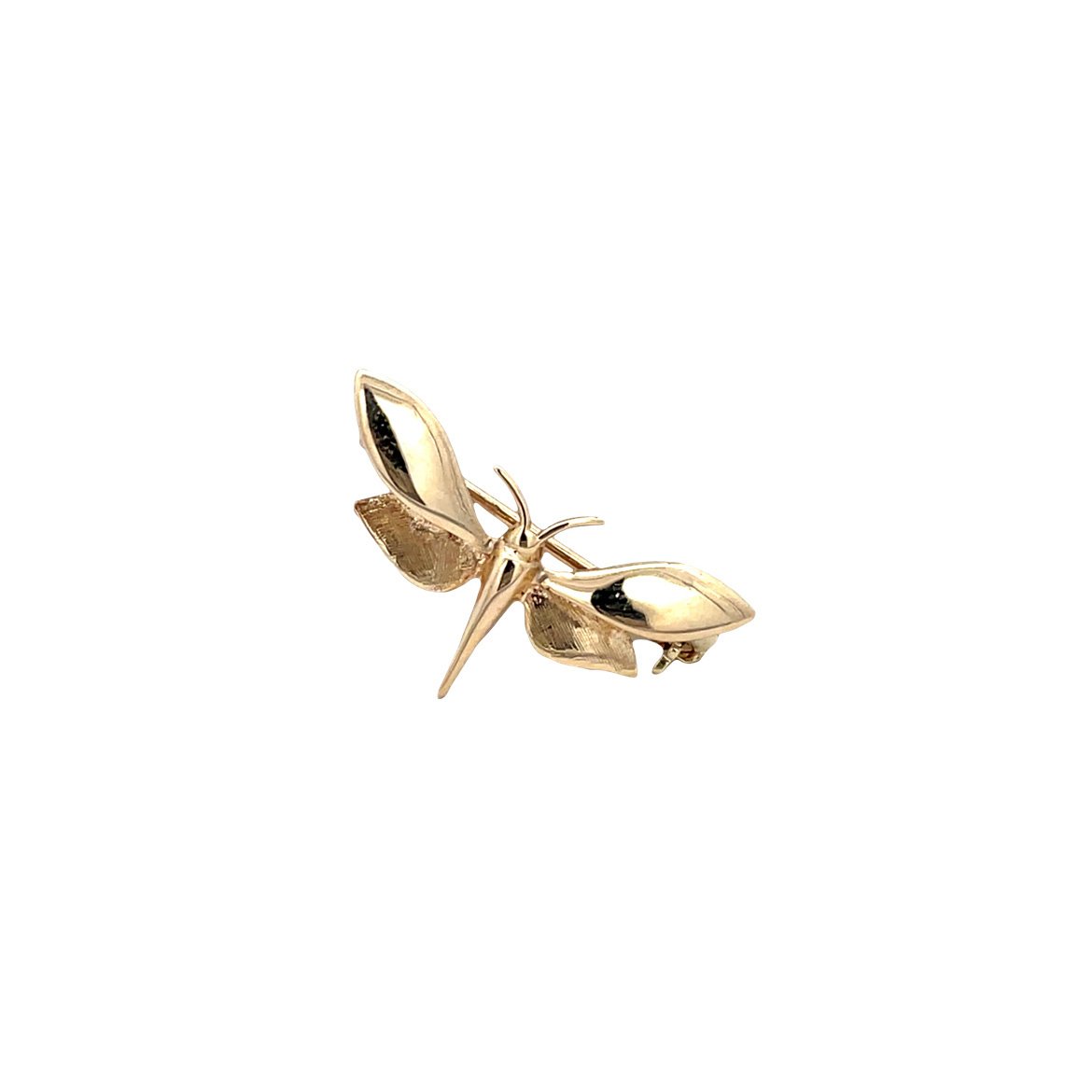 Gouden vintage libelle broche 14 kt