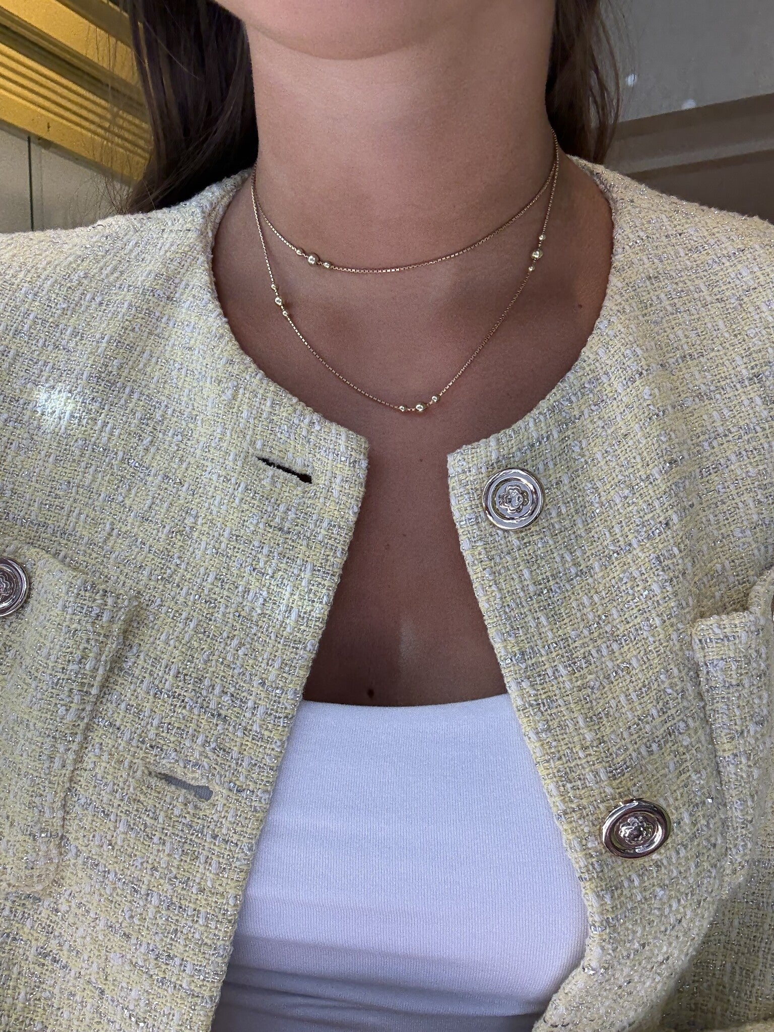 Gouden vintage venetiaan collier met bolletjes 14 krt