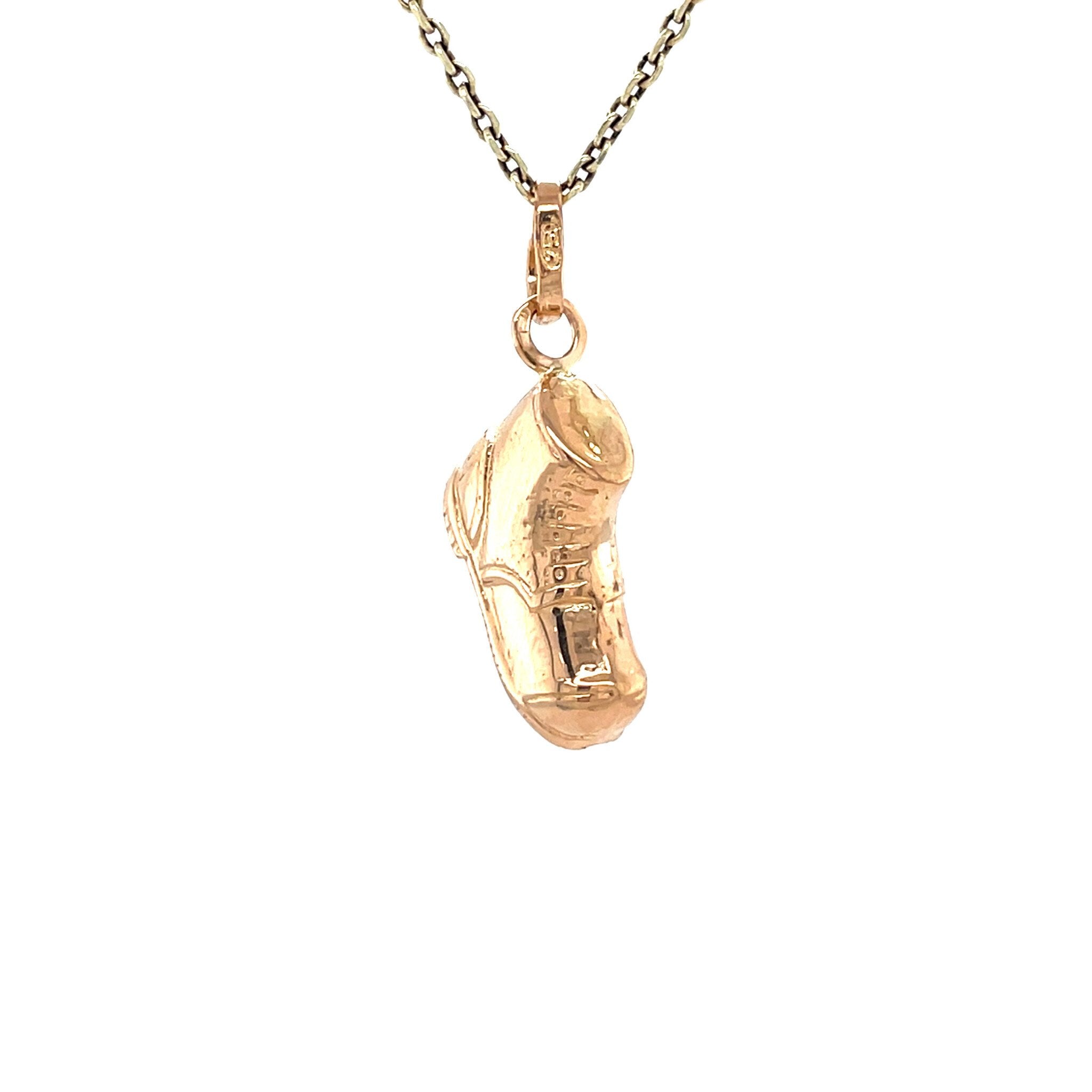 Roségouden vintage schoen hanger 18 krt