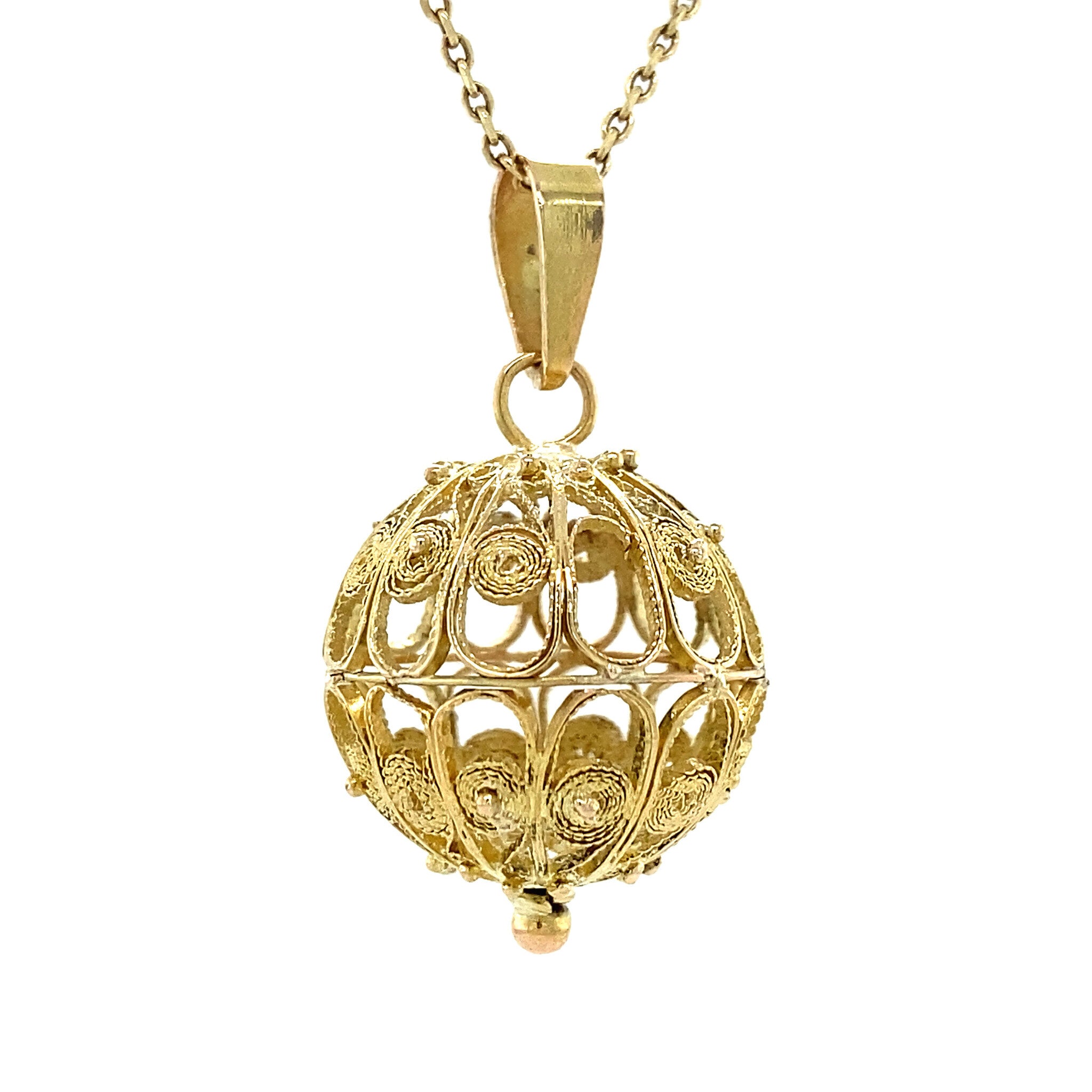 Gouden filigraan hanger 14 krt