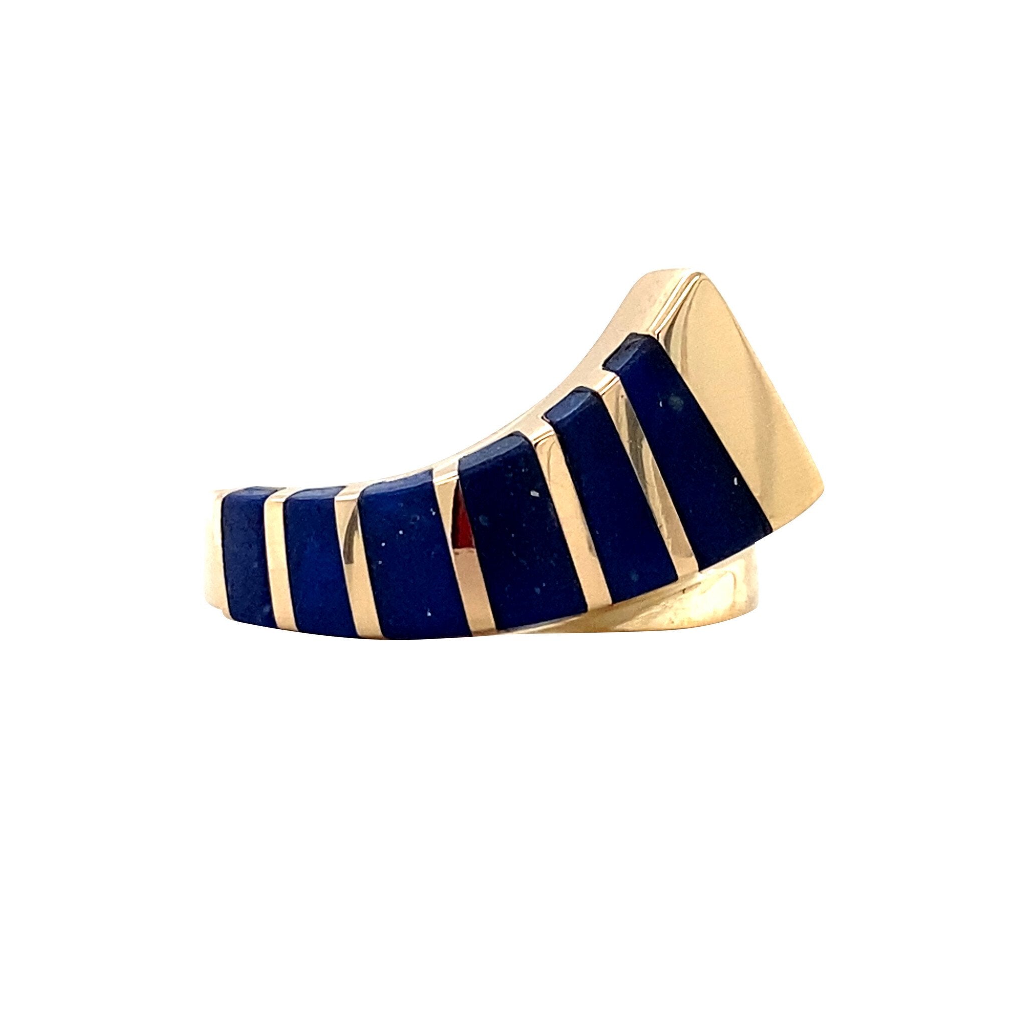 Golden vintage ring with lapis lazuli 14 kt