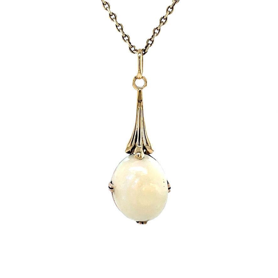 Gold vintage pendant with opal 14 kt