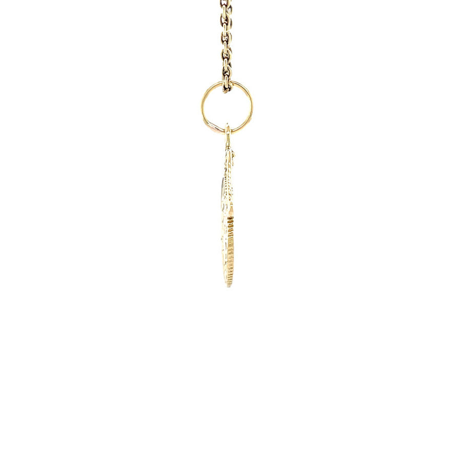 Gouden vintage munt hanger 14 krt