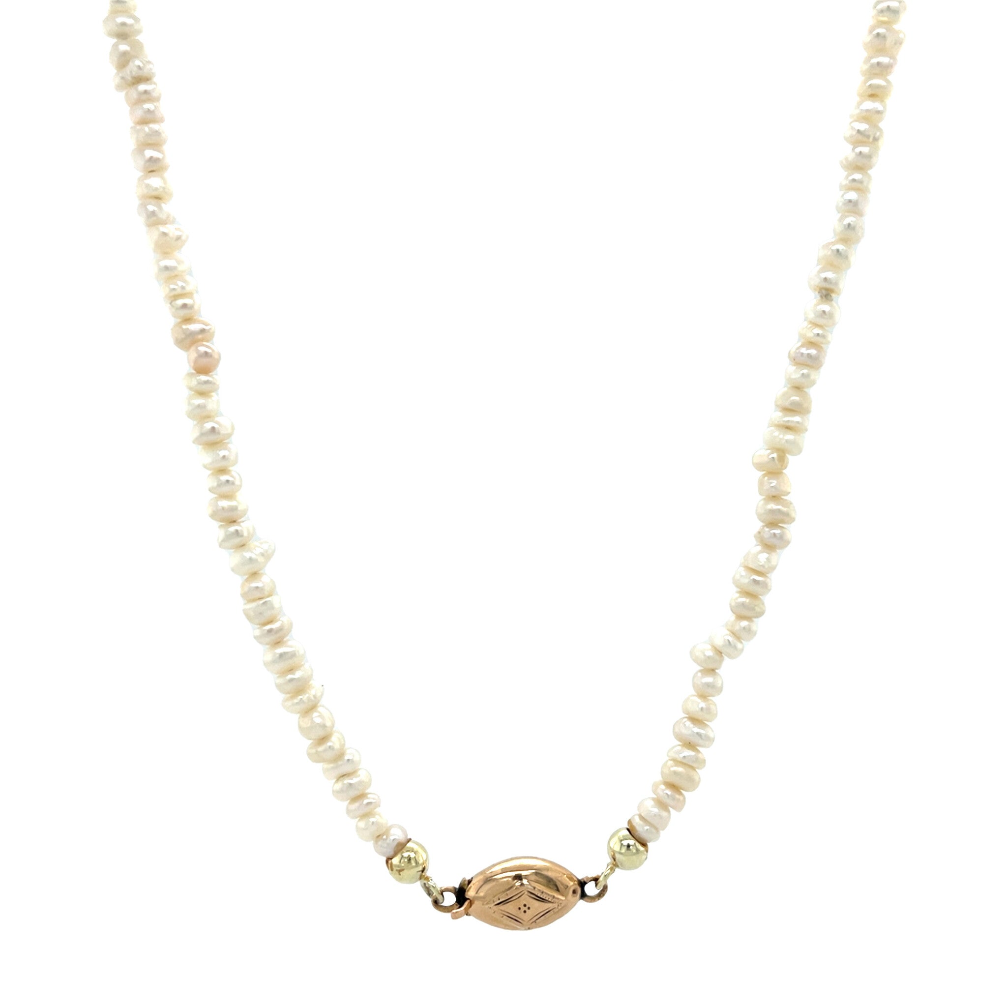 Vintage parel collier met gouden sluiting 14 kt