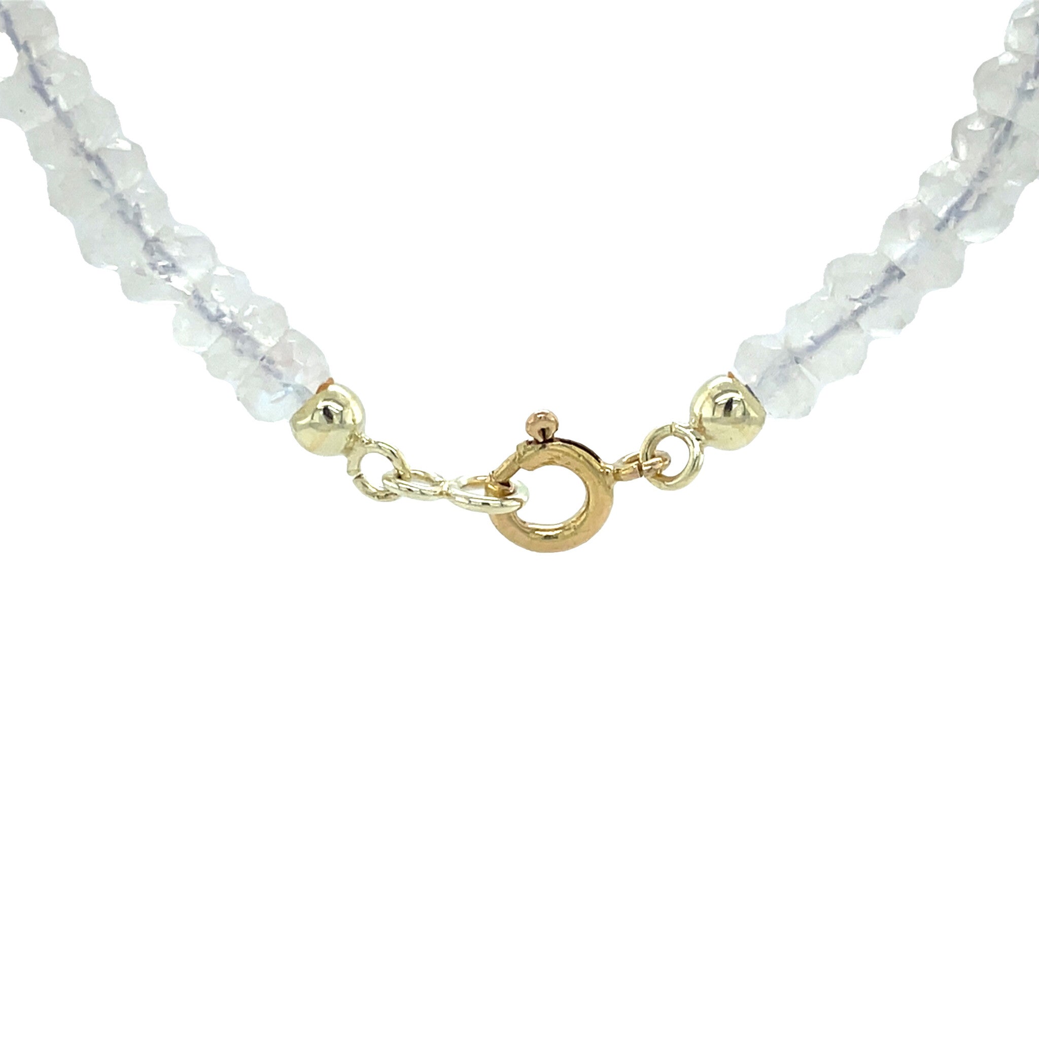 Vintage maansteen collier met gouden sluiting 14 kt