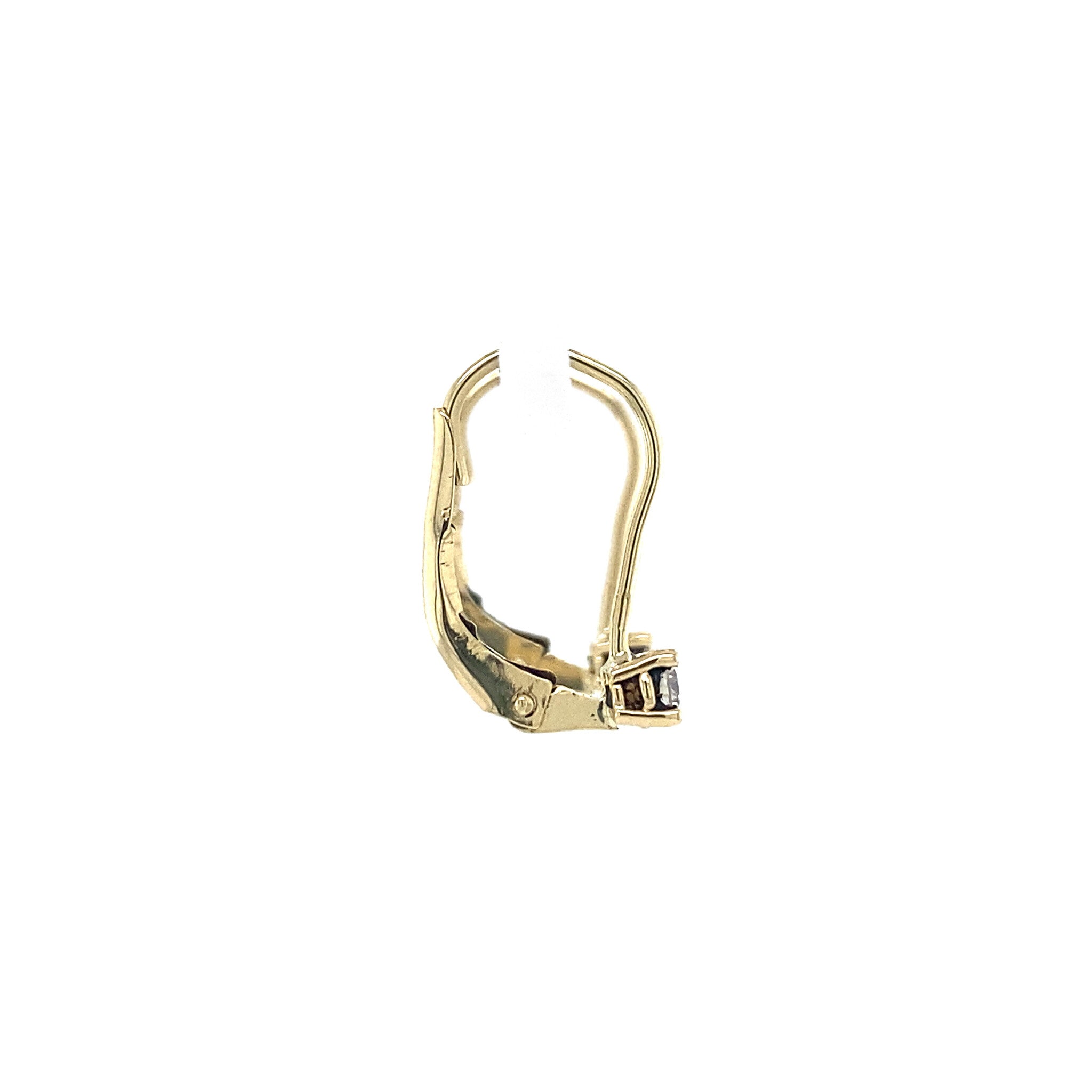 Gouden oorhangers met diamant 14 krt