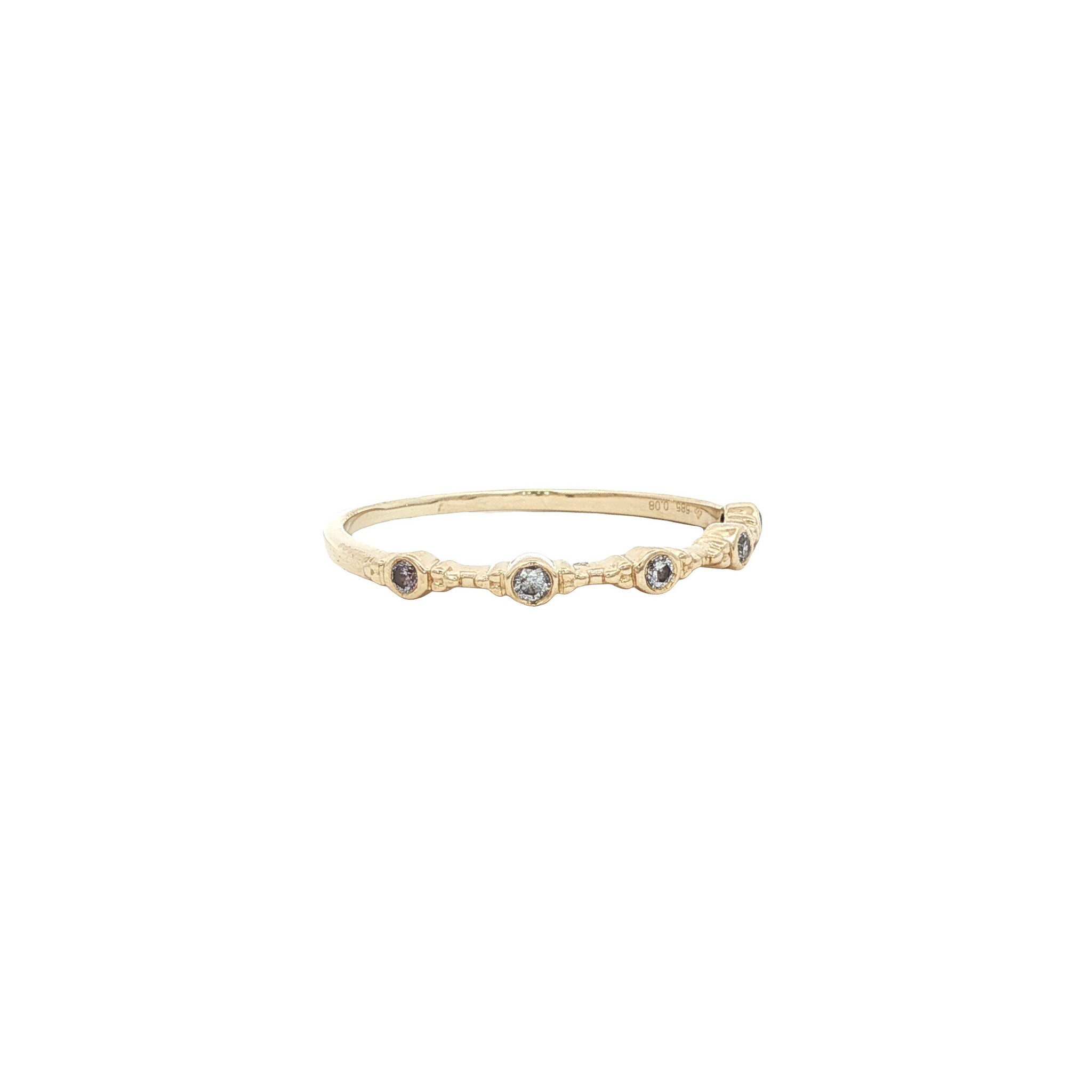 Gouden vintage ring met diamant 14 kt