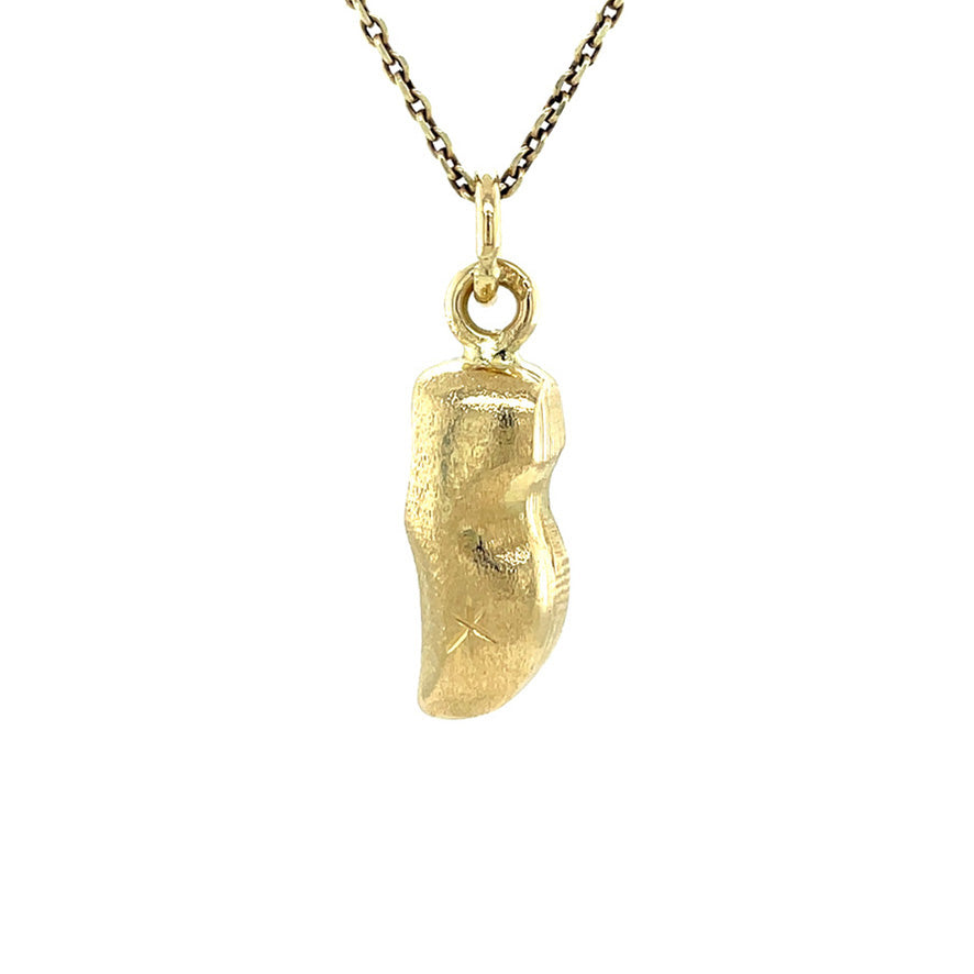 Gouden vintage klomp hanger 14 kt