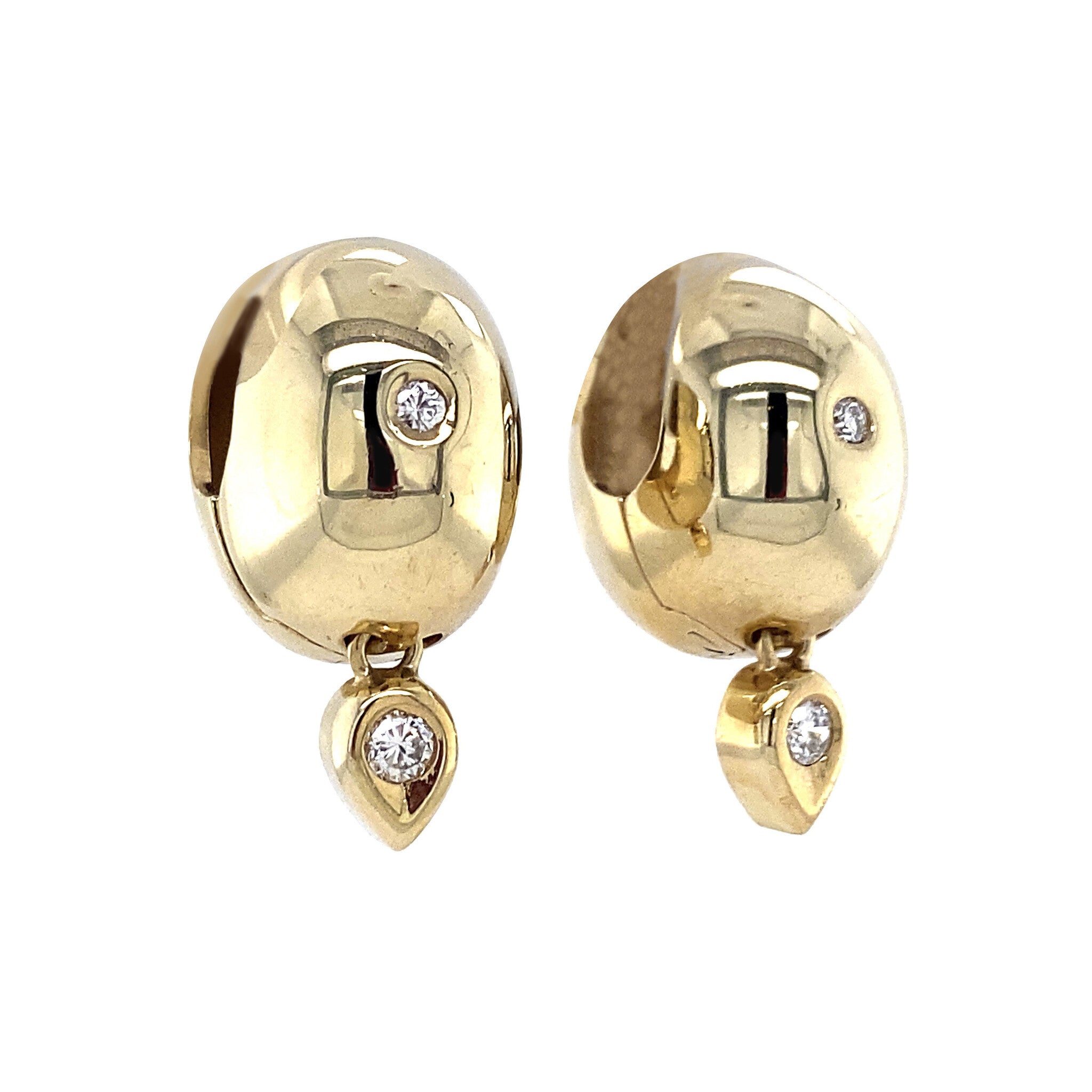 Gouden oorringen met diamant 14 krt