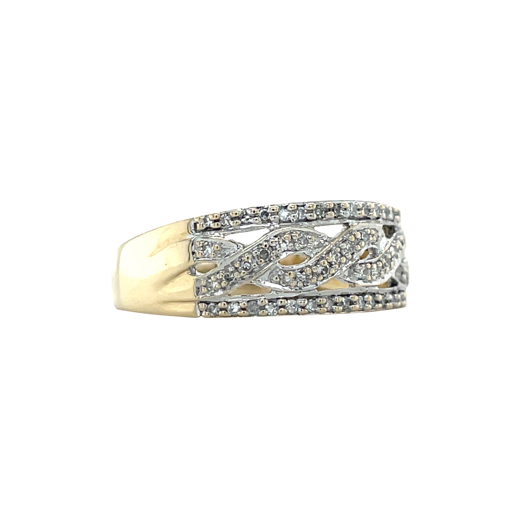 Gouden vintage ring met diamant 14 kt