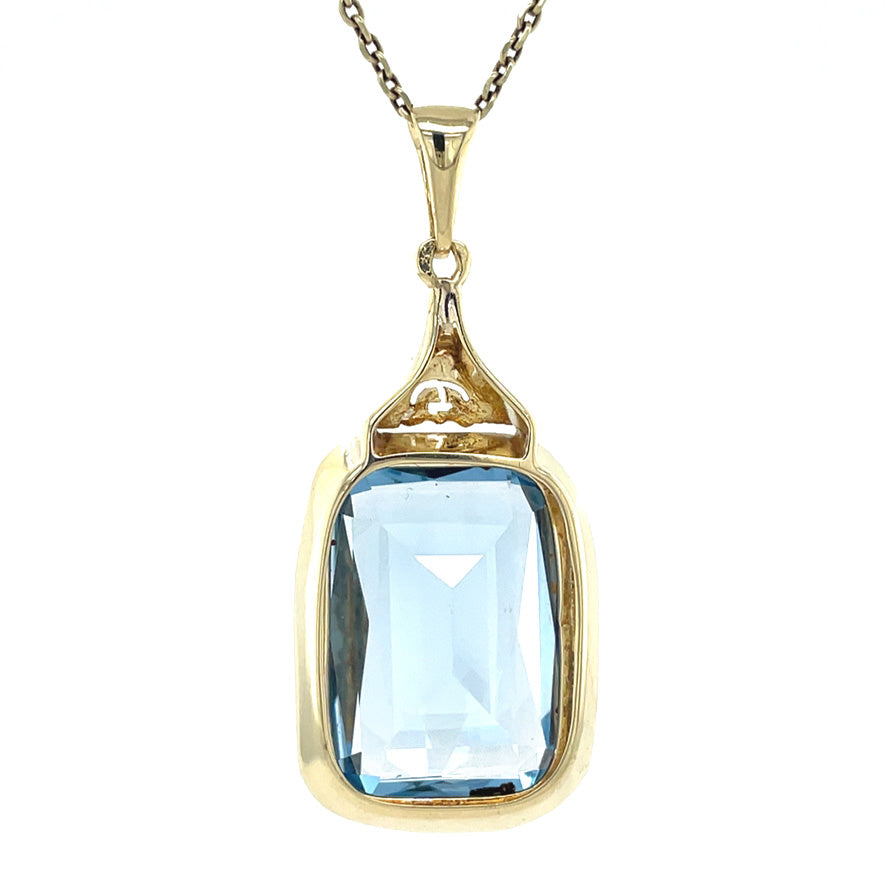 Gouden vintage hanger met spinel 14 kt