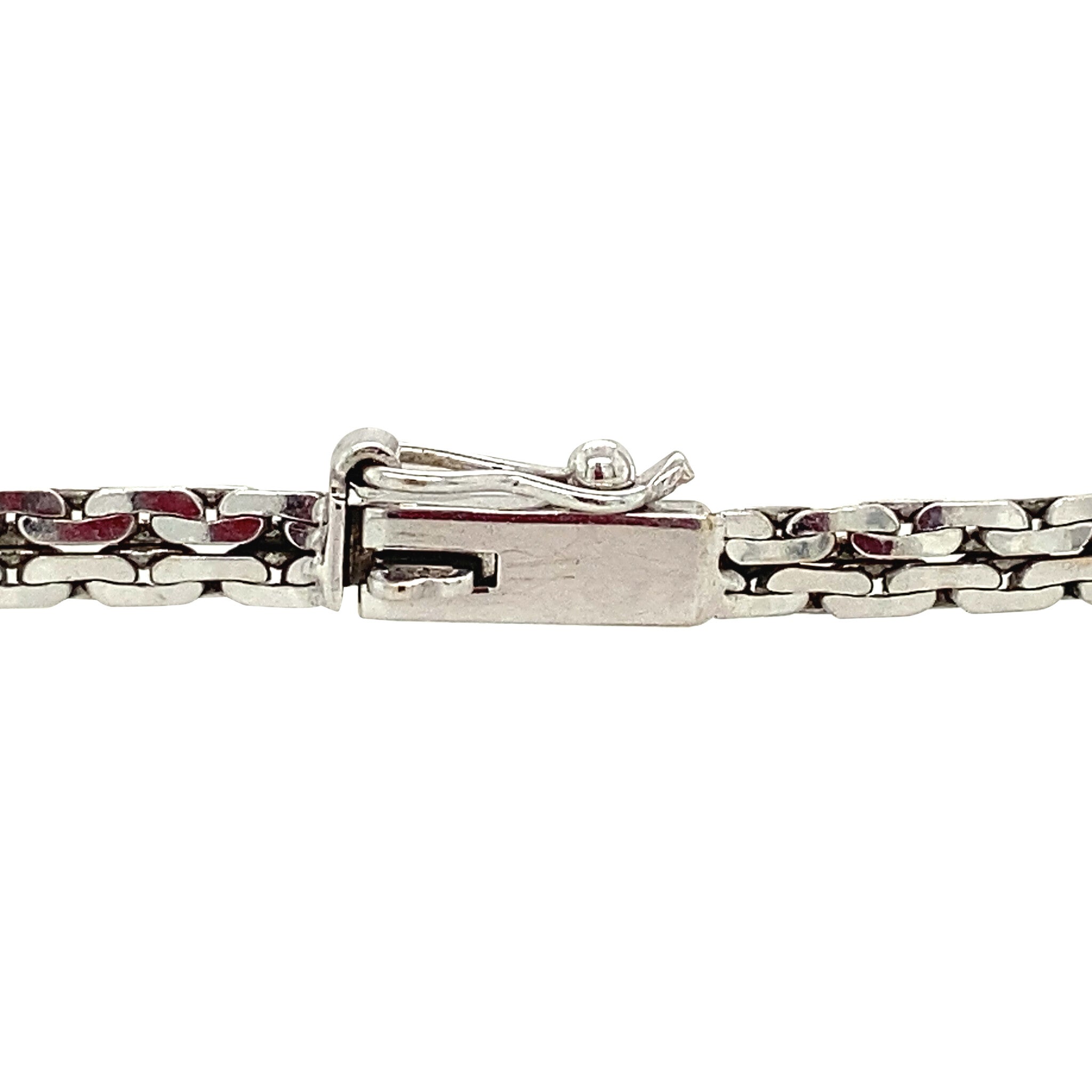 Vintage 14 kt white gold bracelet with diamond and pearl