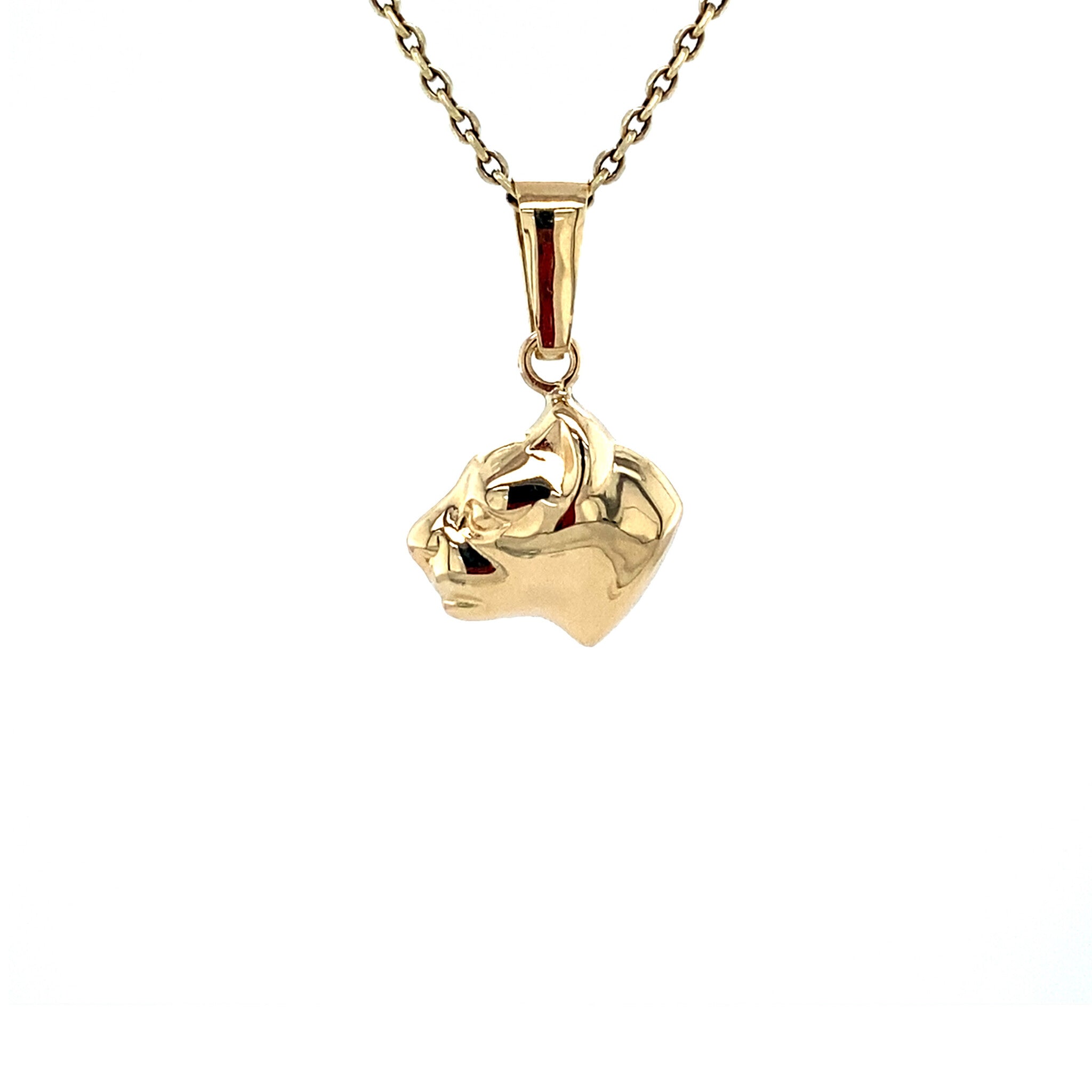 Vintage 14 kt gold panther pendant