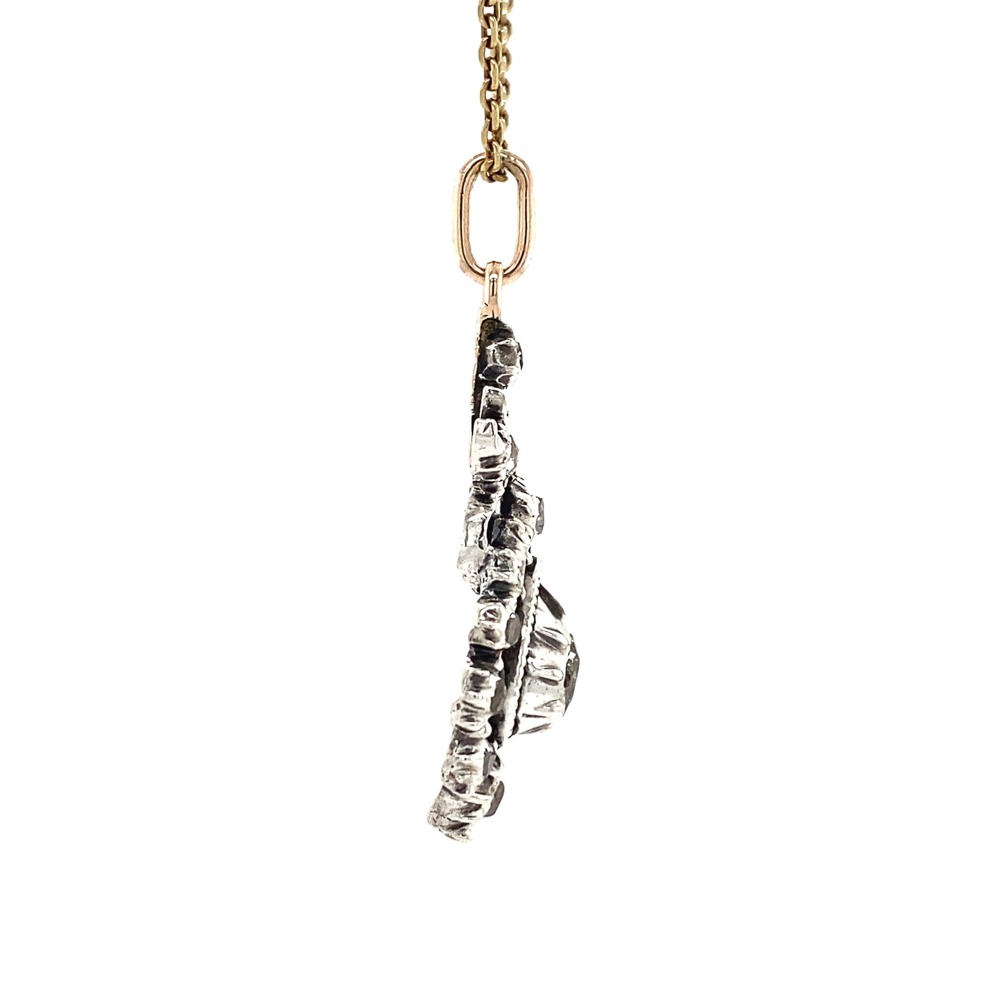 Hanger met roosdiamant 12 krt