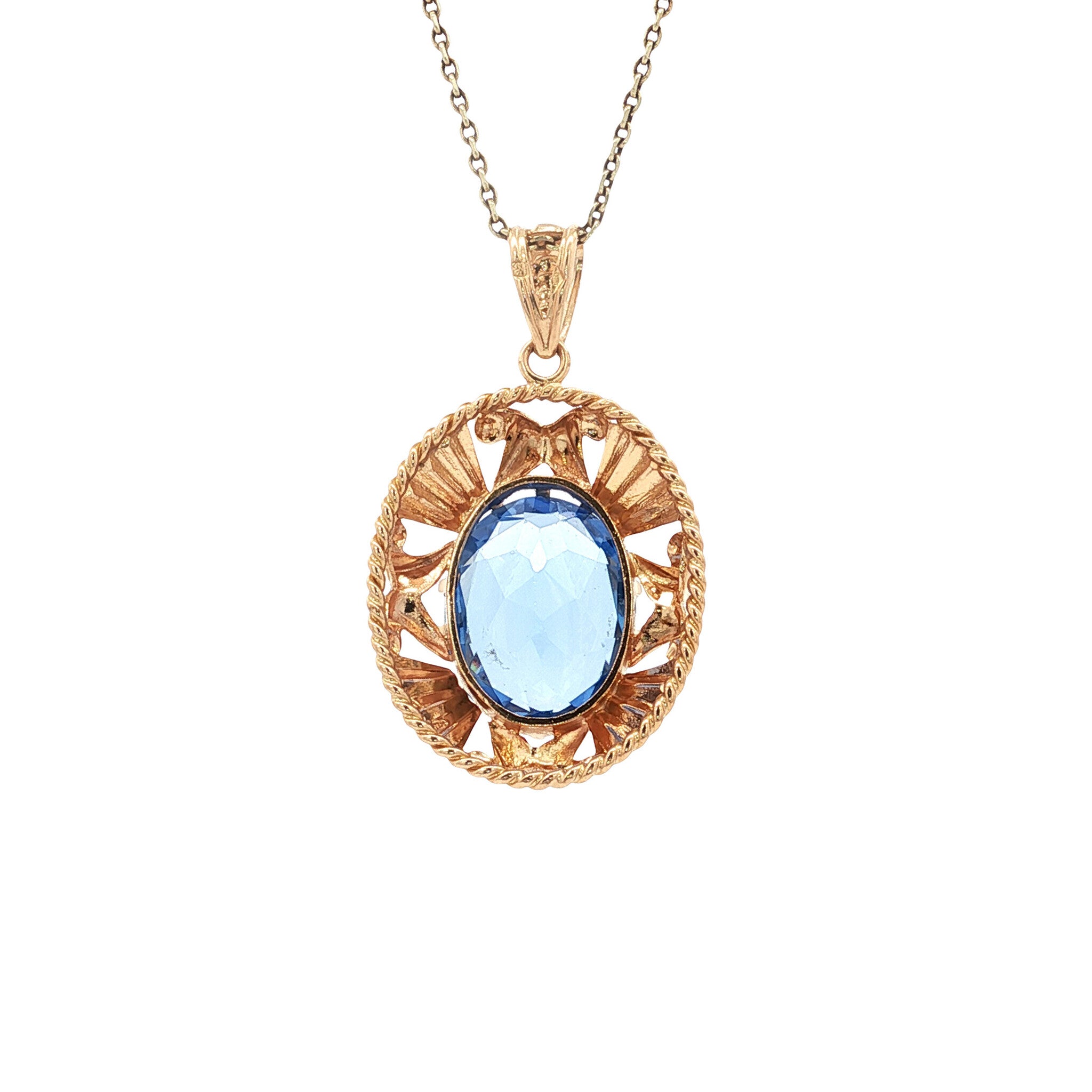 Gouden vintage hanger met spinel 18 kt