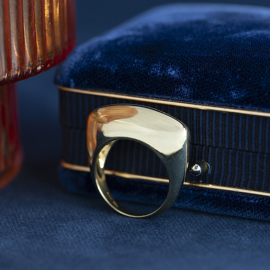 Gouden vintage fantasie ring 18 kt