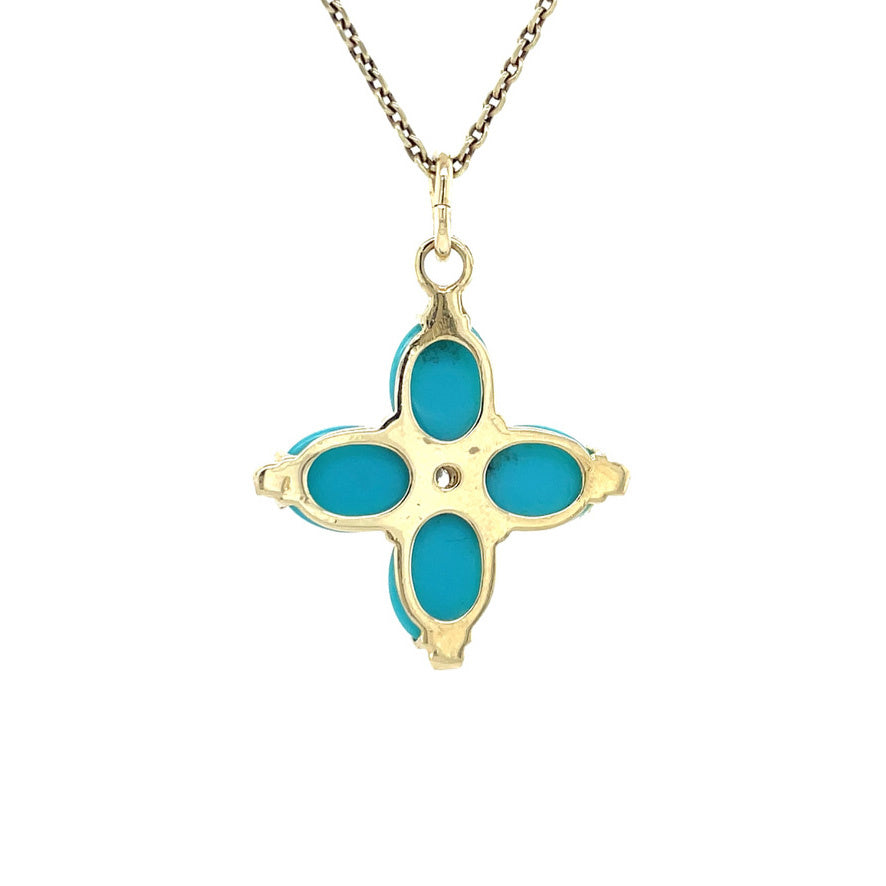 Vintage hanger met kleursteen en zirkonia 12 kt