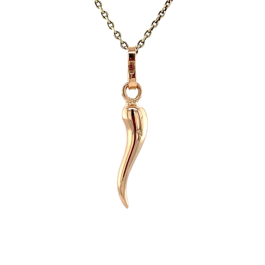 Rose-gold vintage cornicello pendant 18 kt