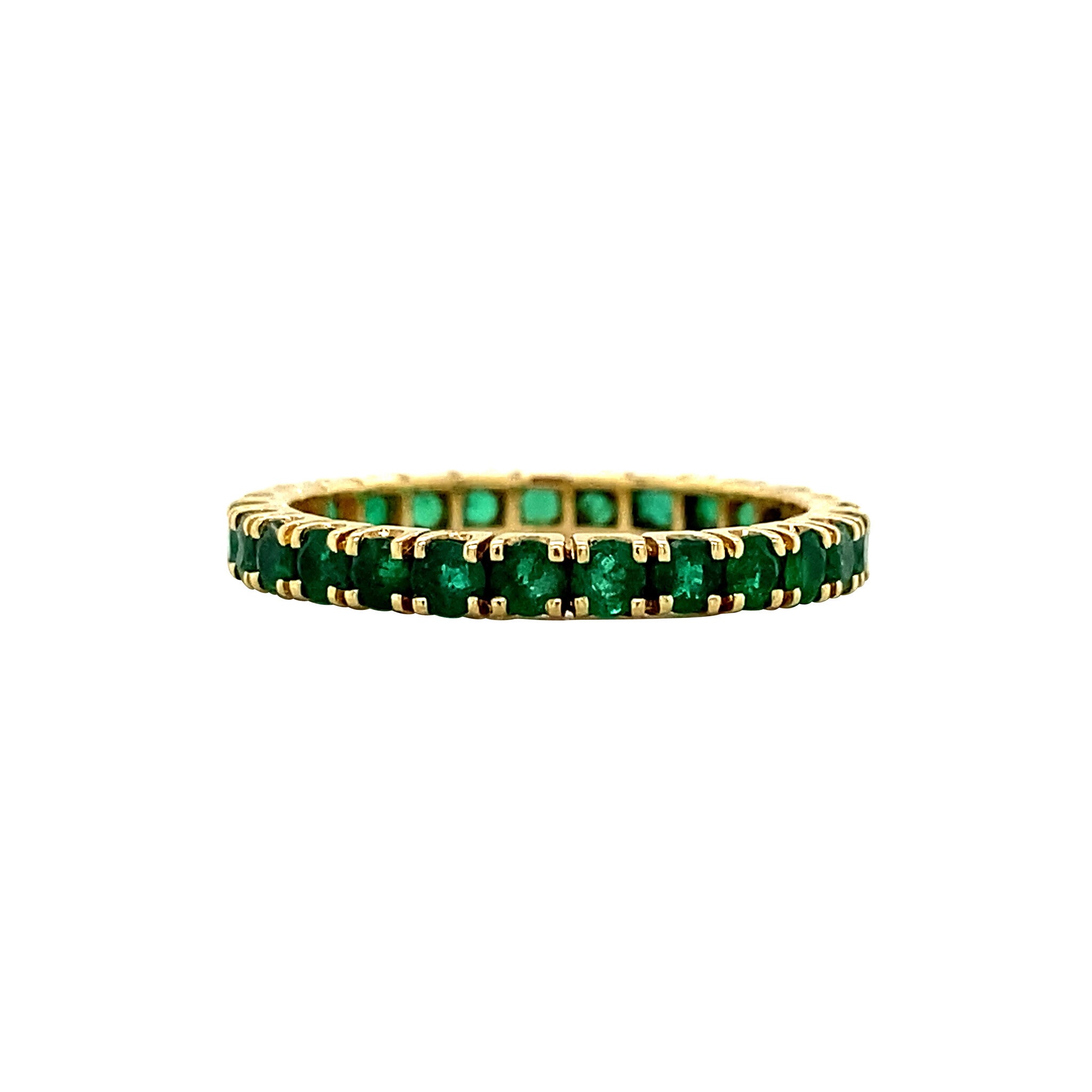 Gold alliance ring with natural emerald 18 krt