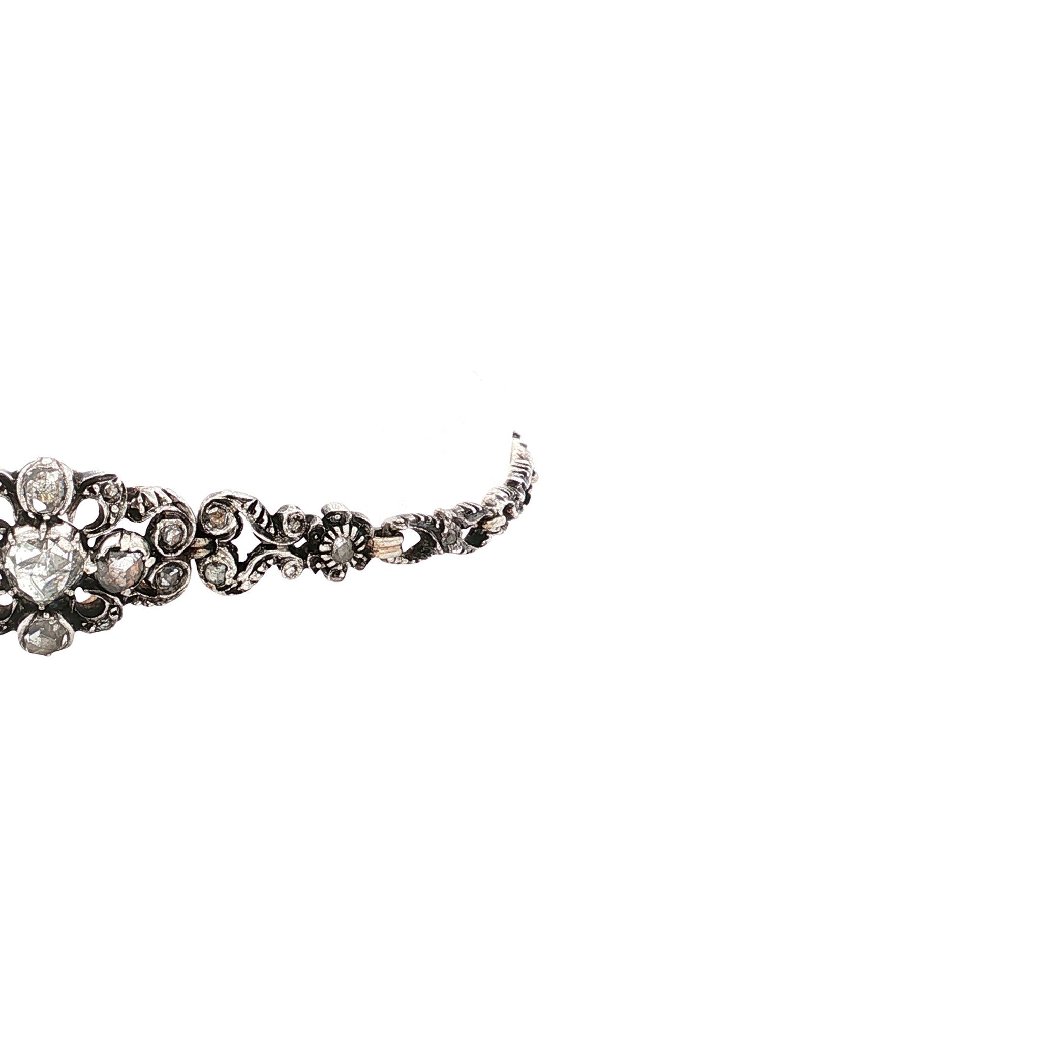 Zilveren vintage armband met diamant 925/14 kt