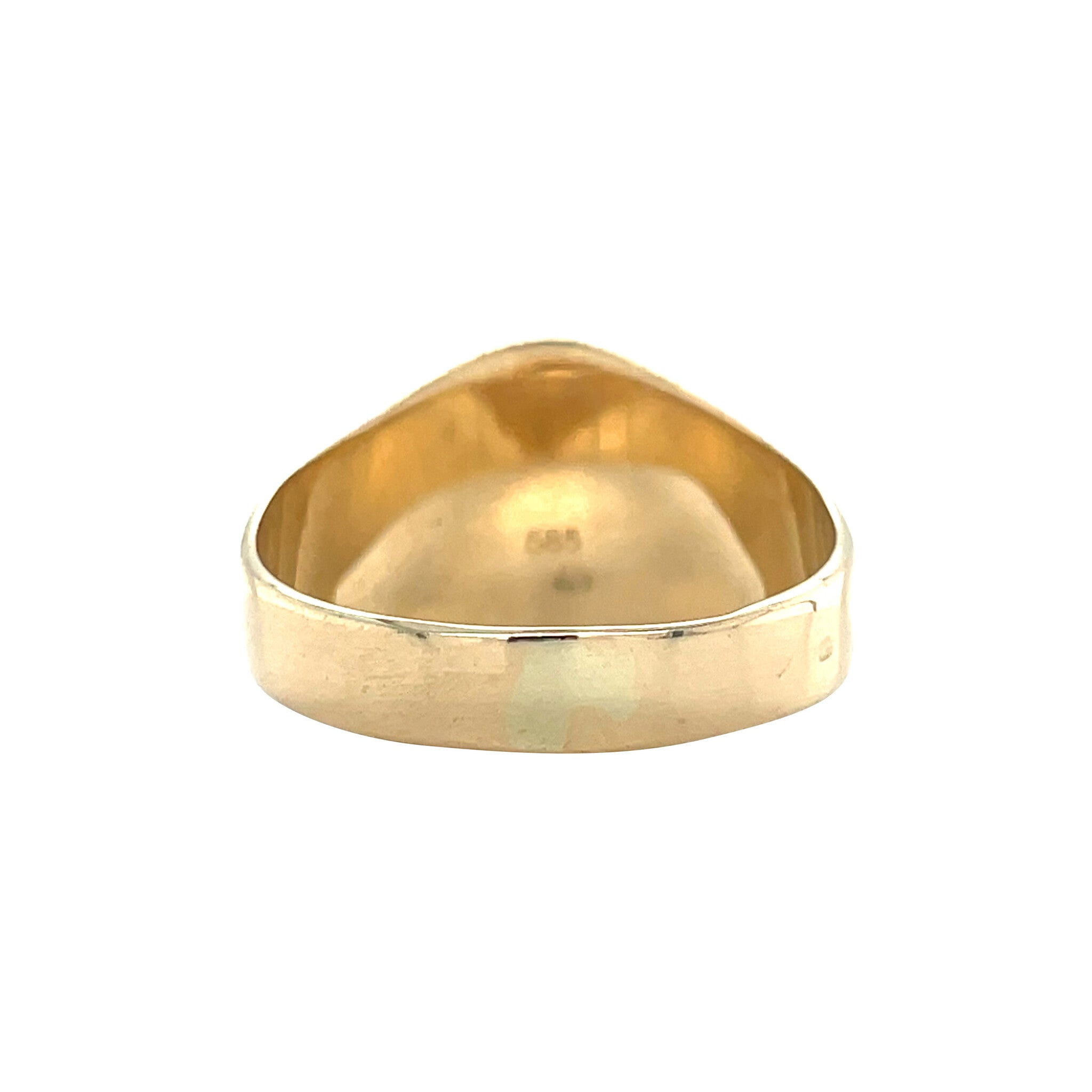 Gouden vintage zegelring met onyx 14 krt