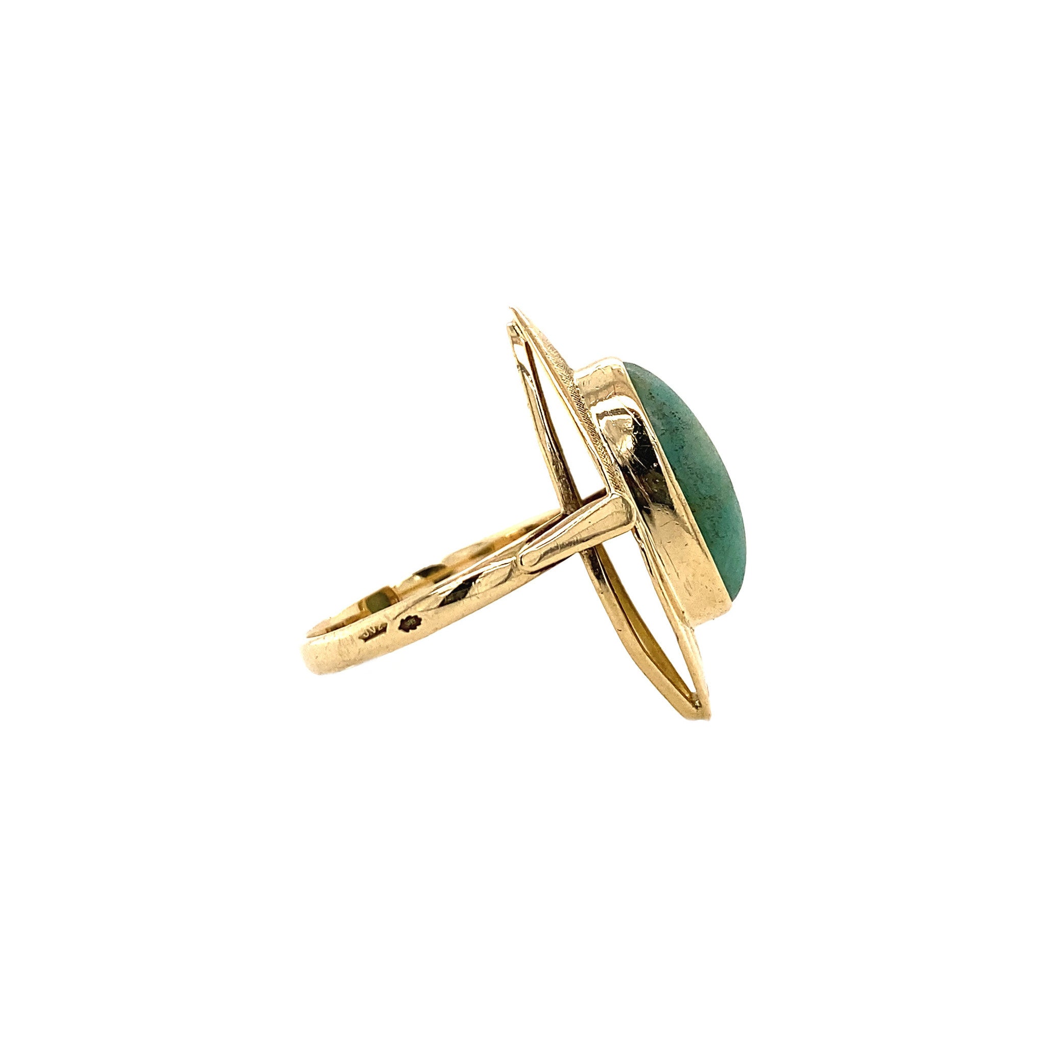 14 kt gold ring with turquoise