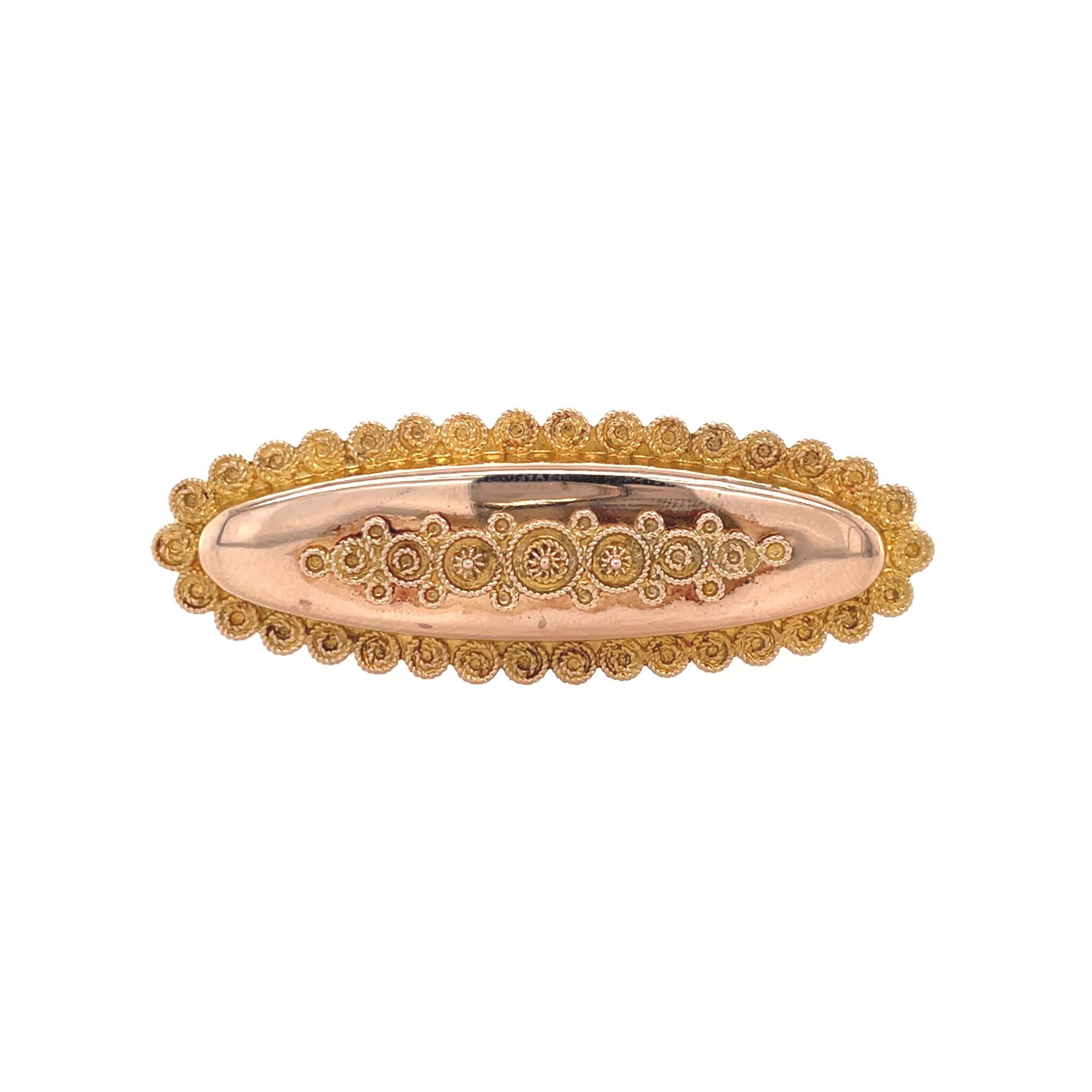 Roségouden vintage filigraan broche 14 krt