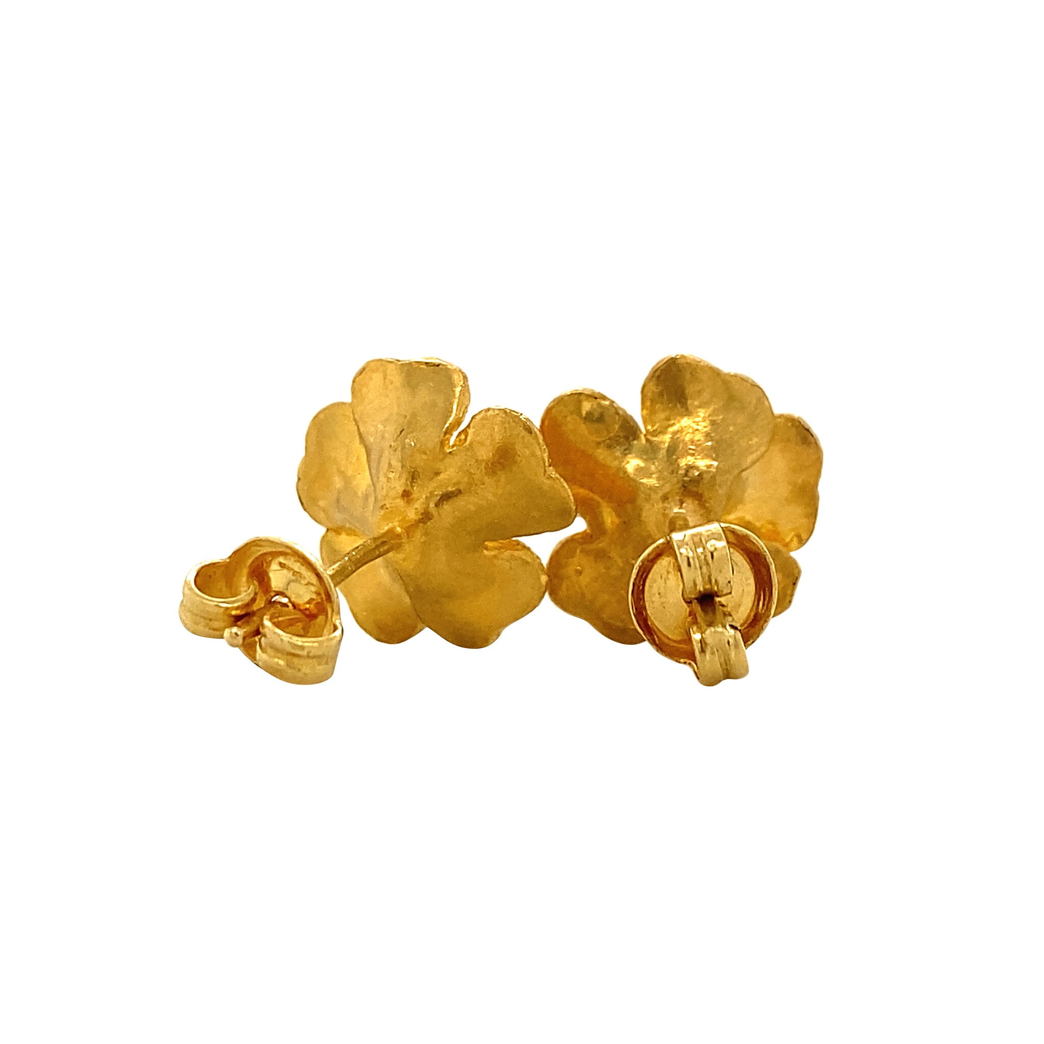 Gouden bloem oorstekers 22 krt