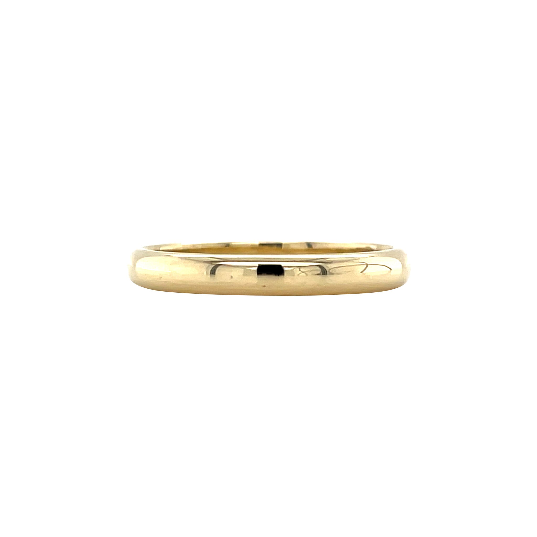 Gouden vintage gladde trouw ring 14 krt