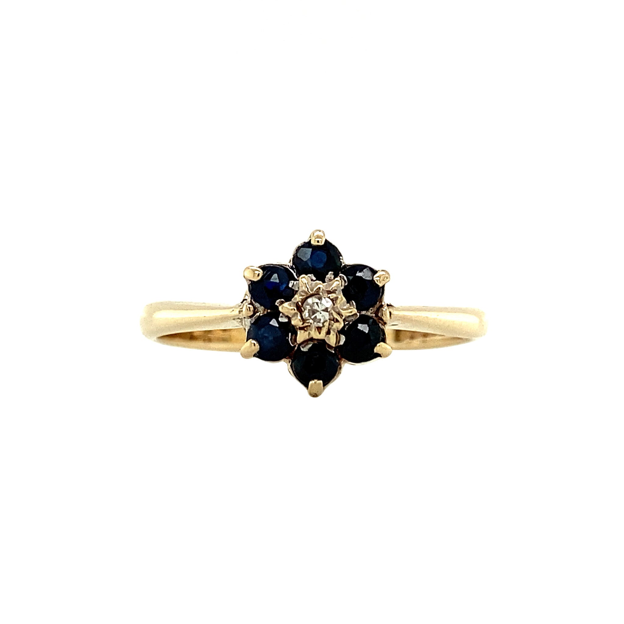 Entourage ring with sapphire and diamond 9 krt