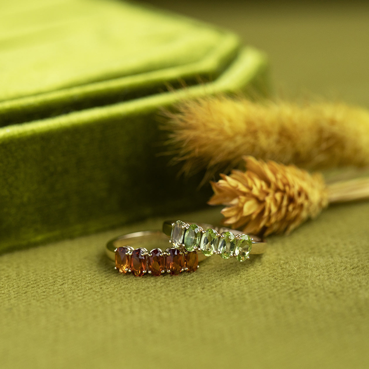 Josephine ring 14 krt - Lime