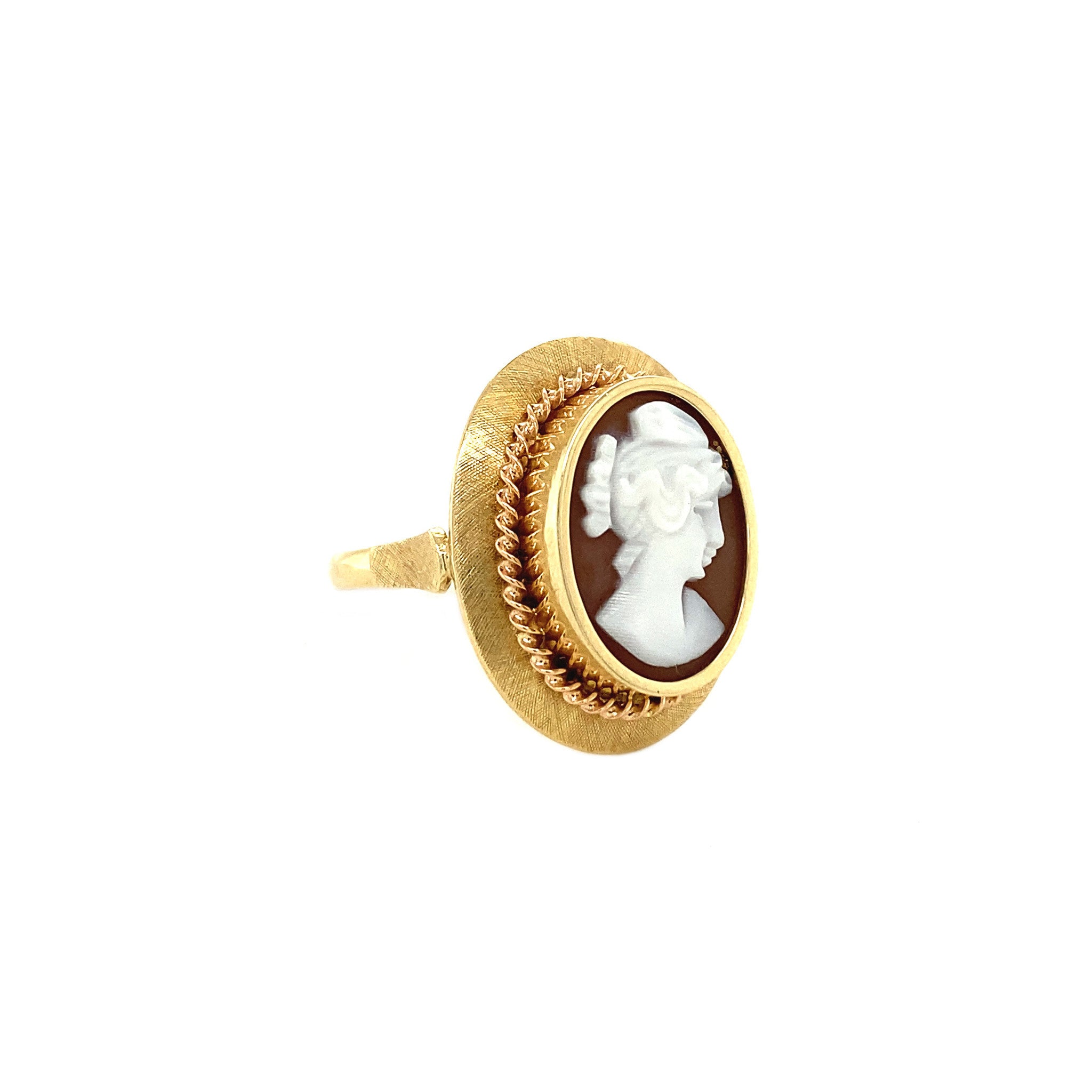 Gouden ring met camee 14 krt
