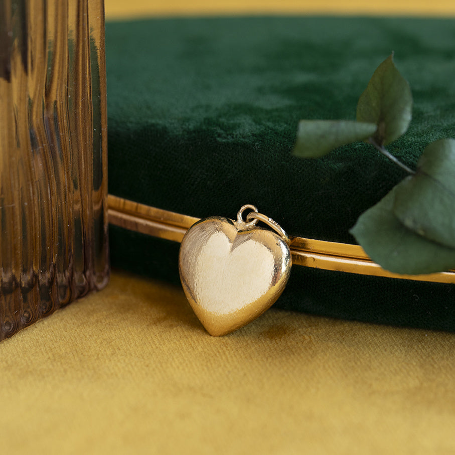 Gouden vintage hart hanger 14 krt