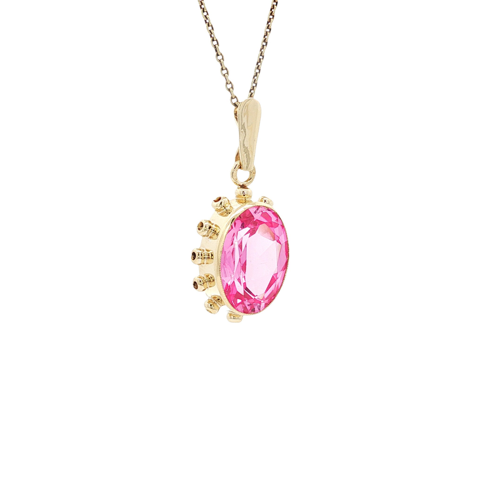 Vintage gold pendant with sapphire, 14 kt