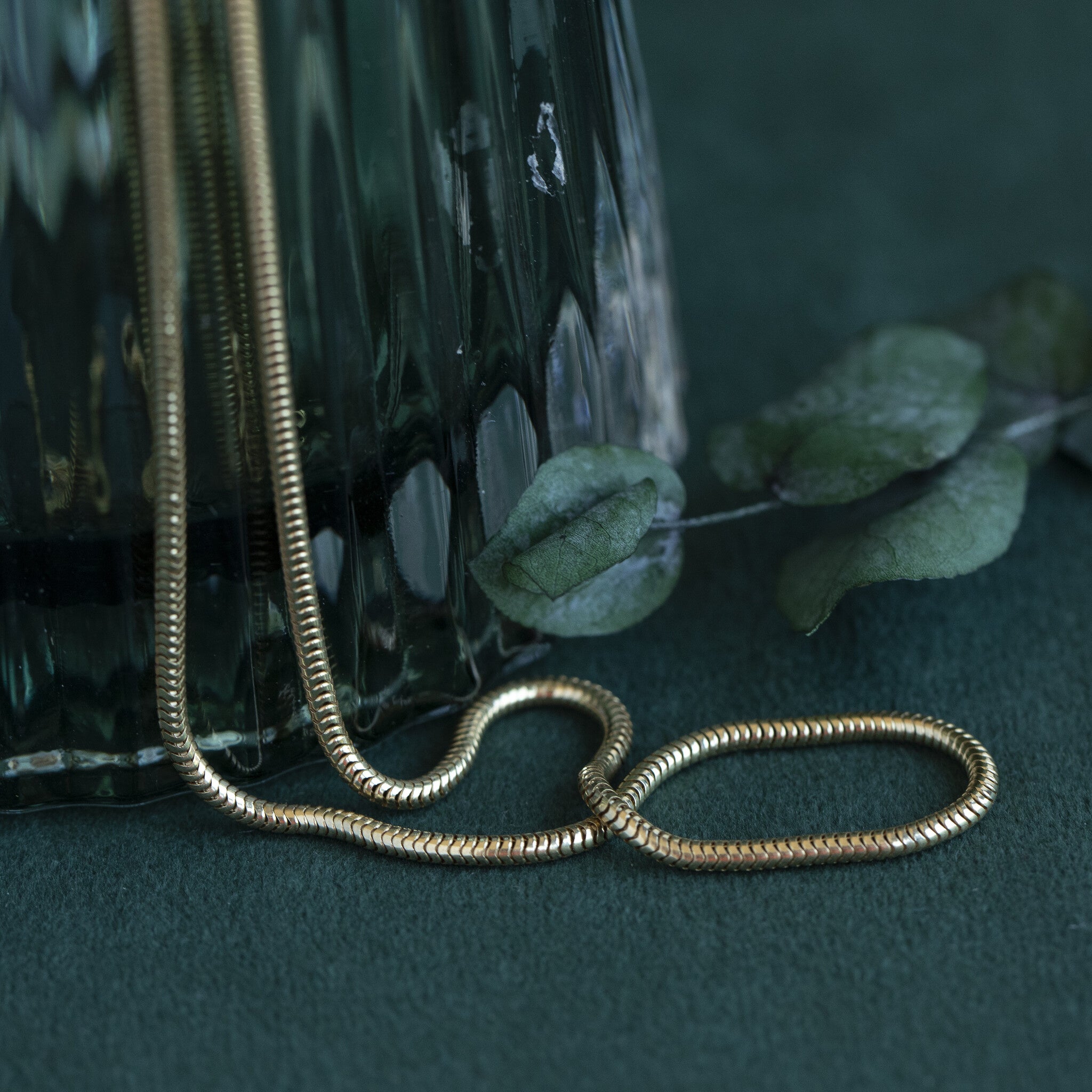 Gouden slang collier 14 krt