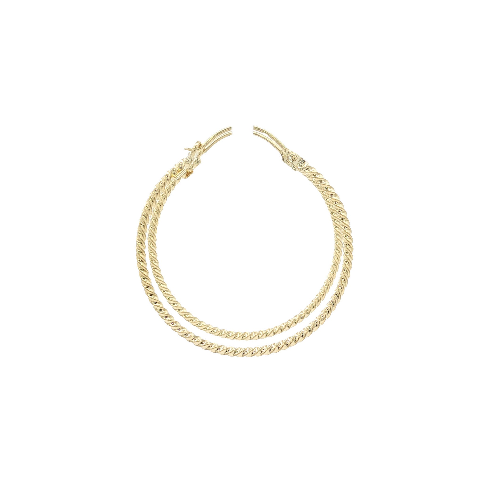 Gouden vintage getordeerde oorringen 14 kt