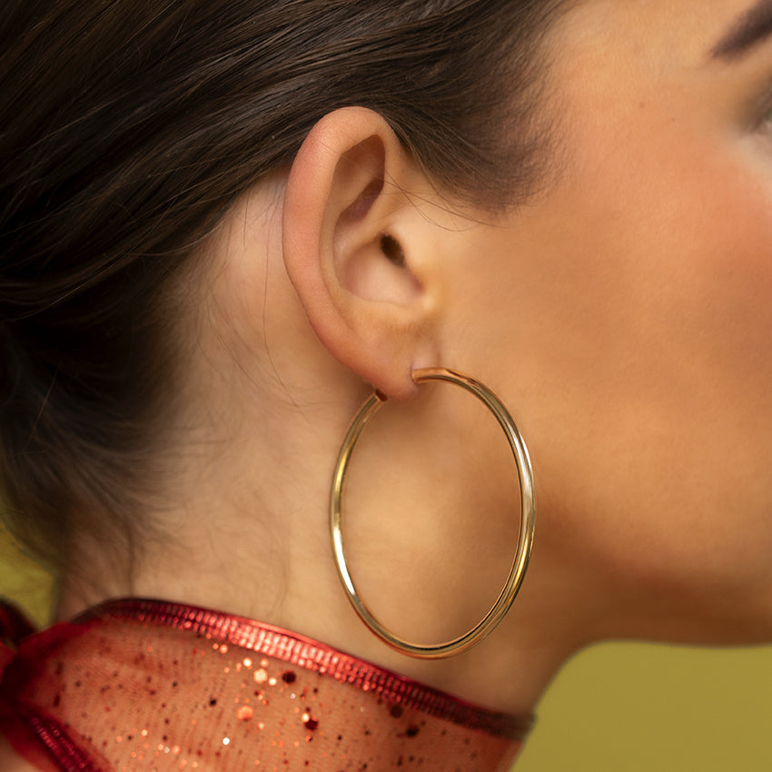 Gladde vintage oorringen 9 kt