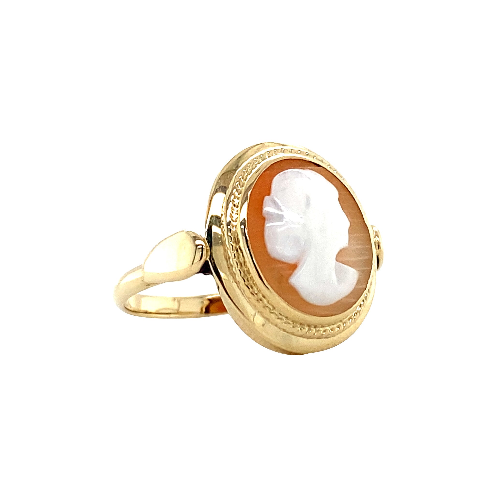 Gouden ring met camee 14 krt